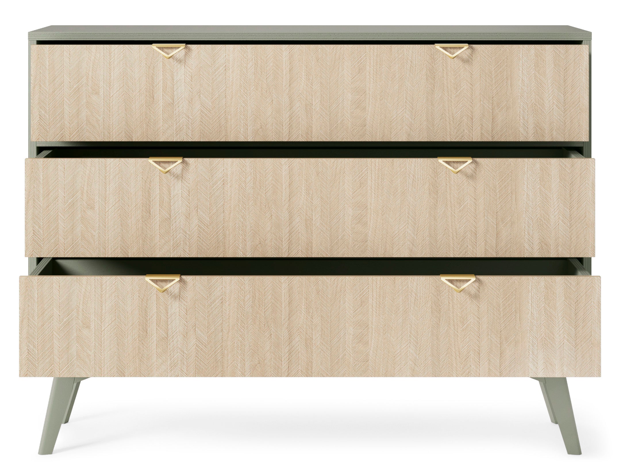 Forest Dresser - Chest of Drawers with Three Drawers Eucalyptus Green