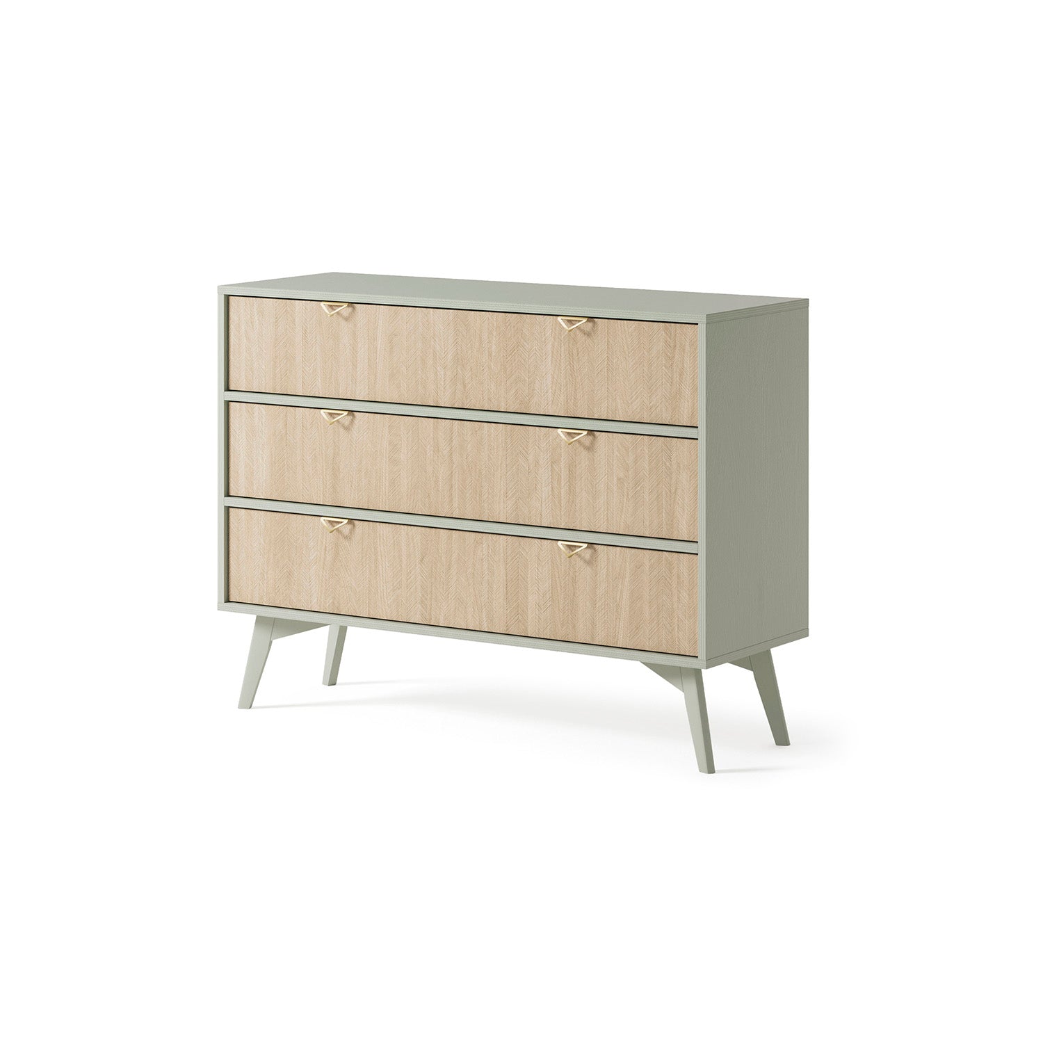 Forest Dresser - Chest of Drawers with Three Drawers Eucalyptus Green