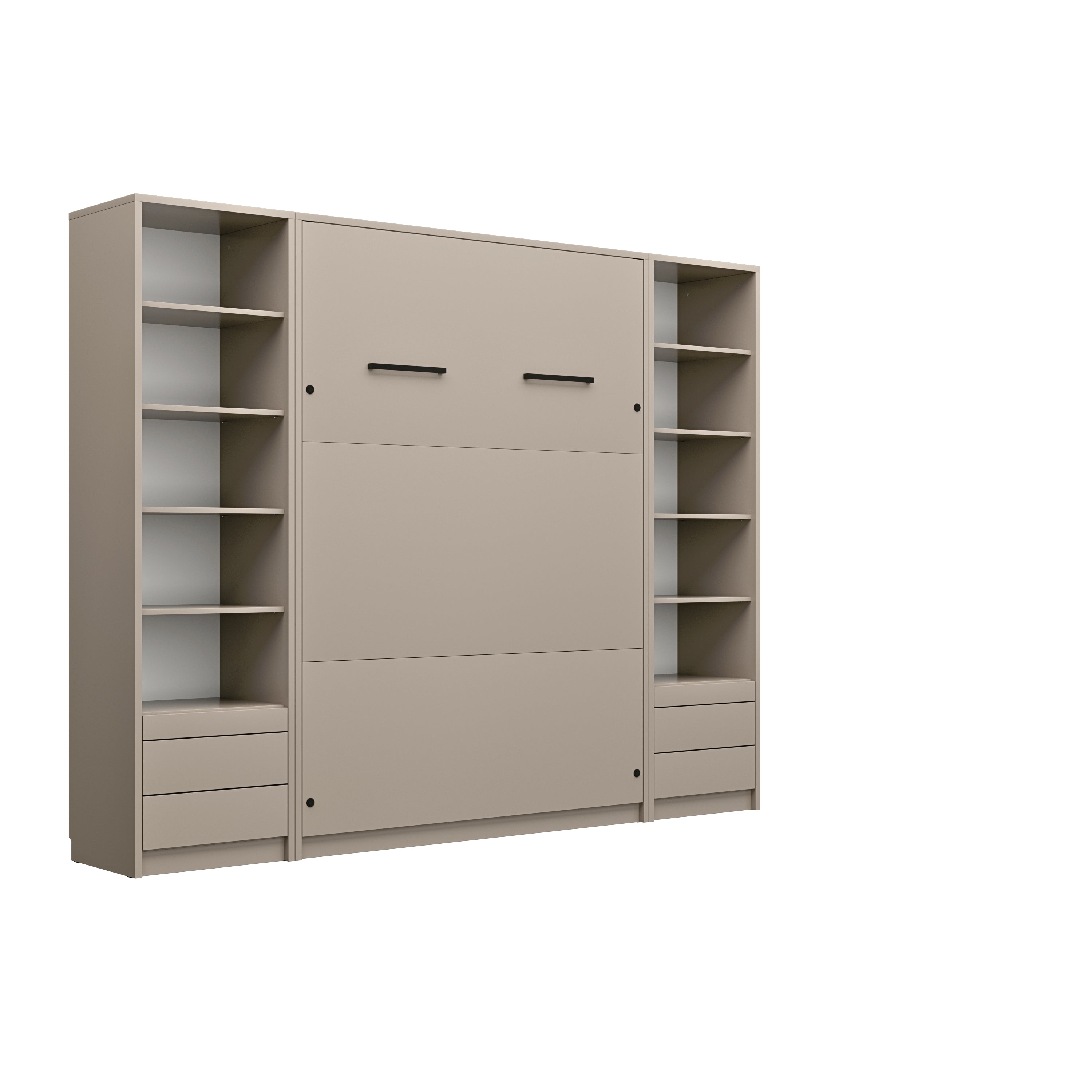 Anpassbares Genius Wandbett-Möbelset 140 x 200 cm Kongo, LED-Beleuchtung