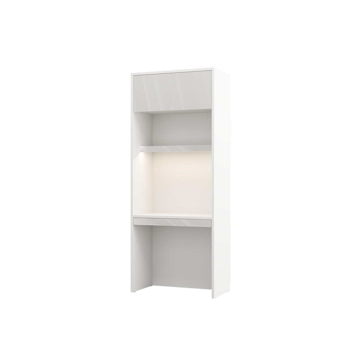 Customizable Genius COMFORT Murphy Bed Furniture Set 140 × 200 cm – White Matt