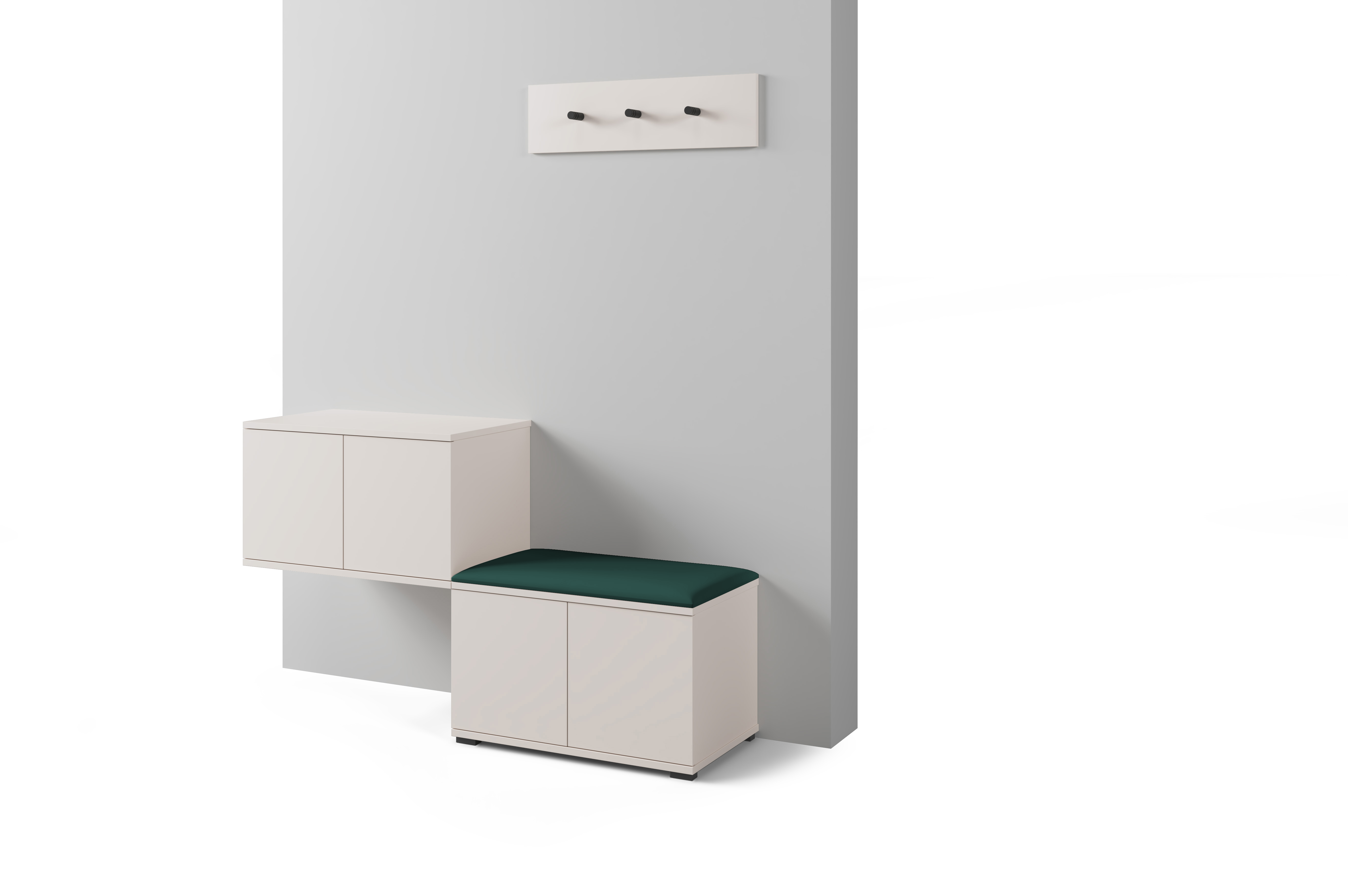 PK Bianco 7 Hallway Wardrobe Set - Upholstered Panels in Various Colours