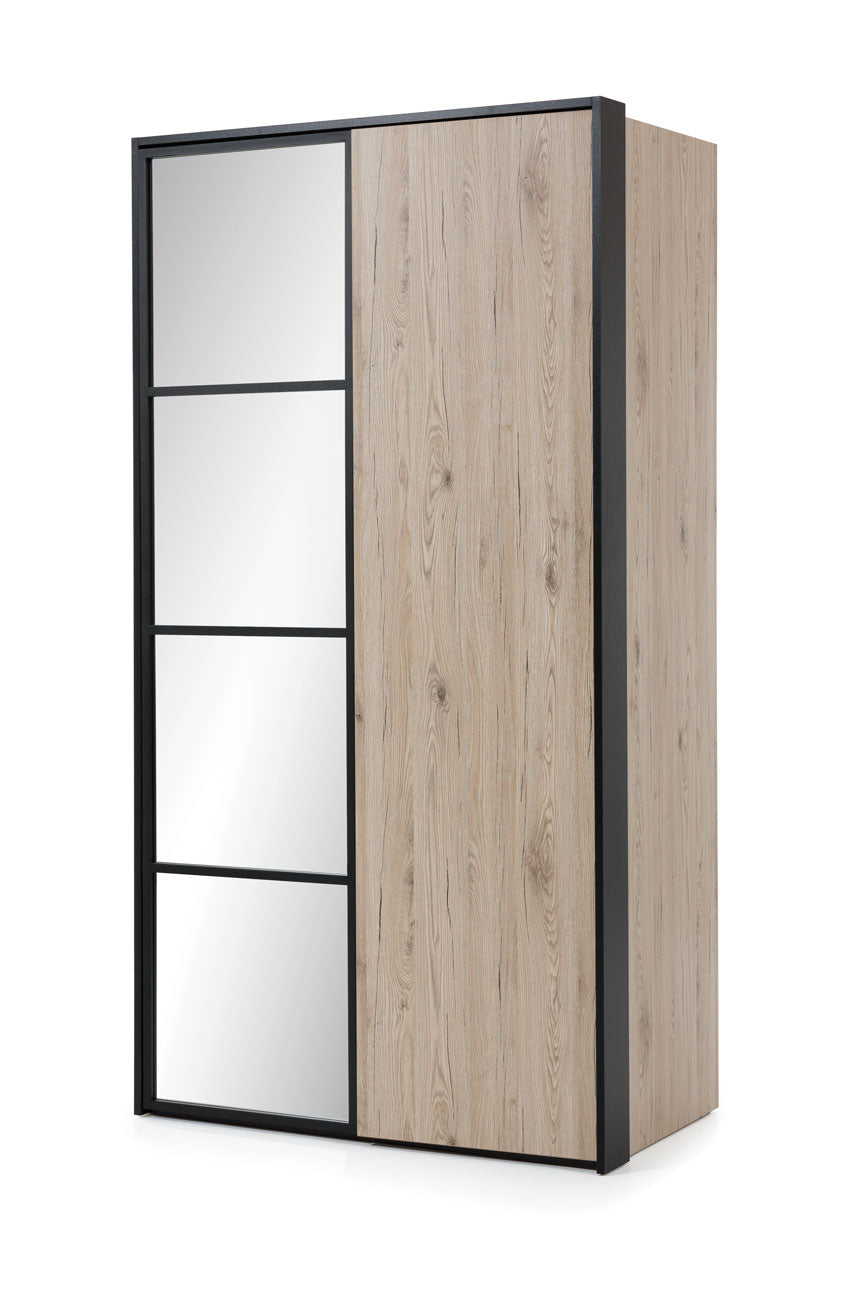 NE Glass Loft 2-Door Wardrobe with Mirror – 109 cm