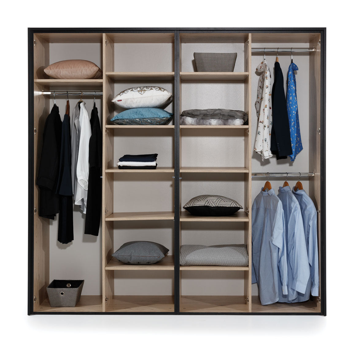 NE Glass Loft 4-Door Wardrobe with Mirrors – 214 cm