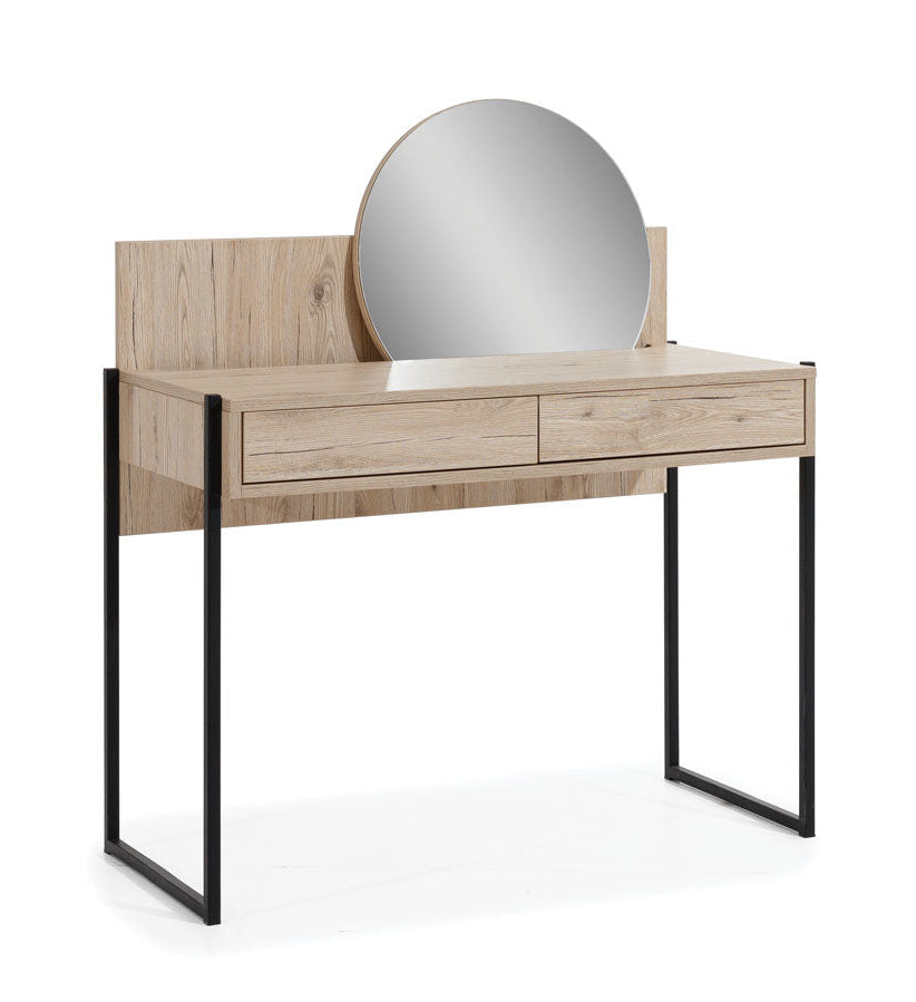 NE Glass Loft Dressing Table with Rotating Mirror