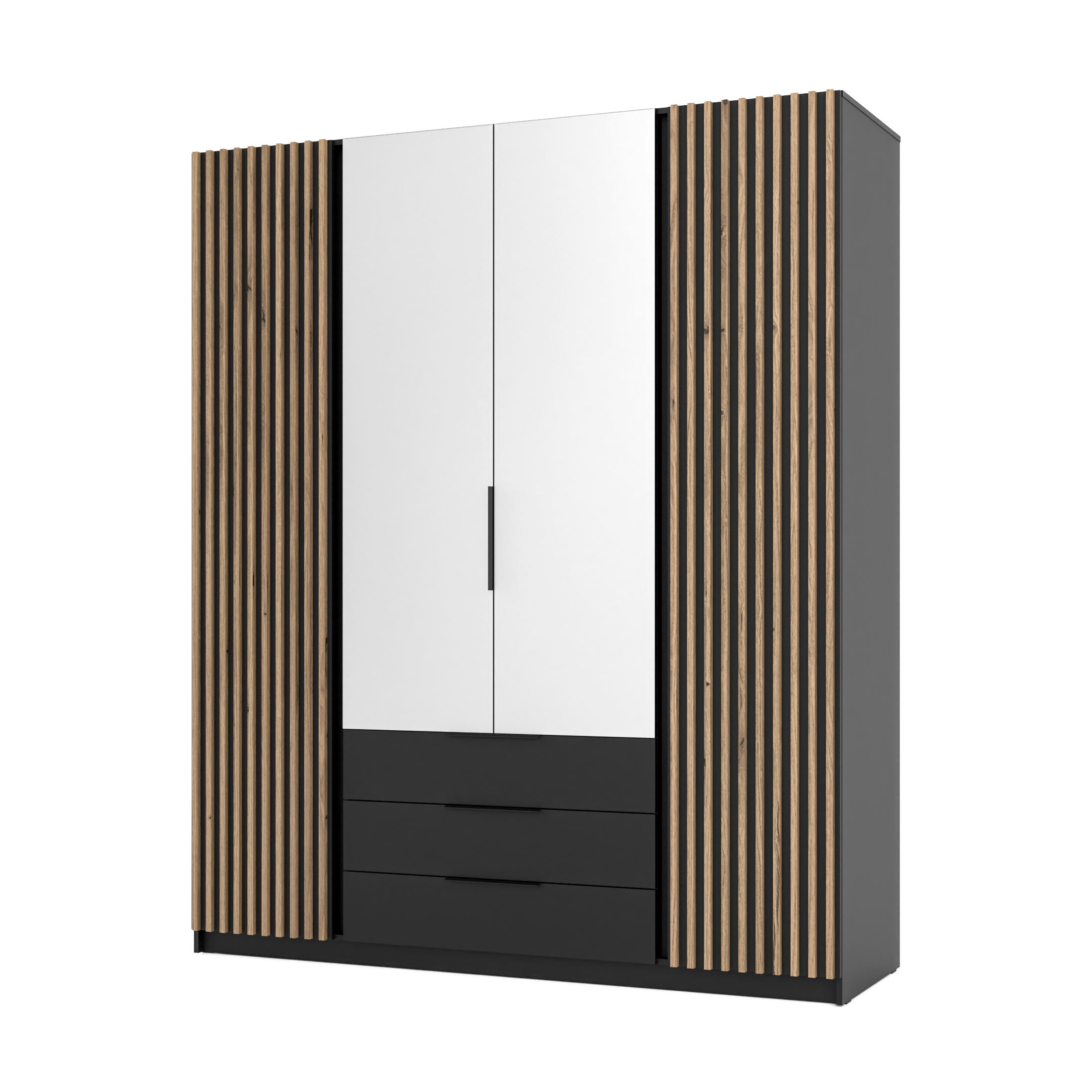 LE KAJA BL/BL-EV 2LAM 2F 3S Wardrobe with Mirror