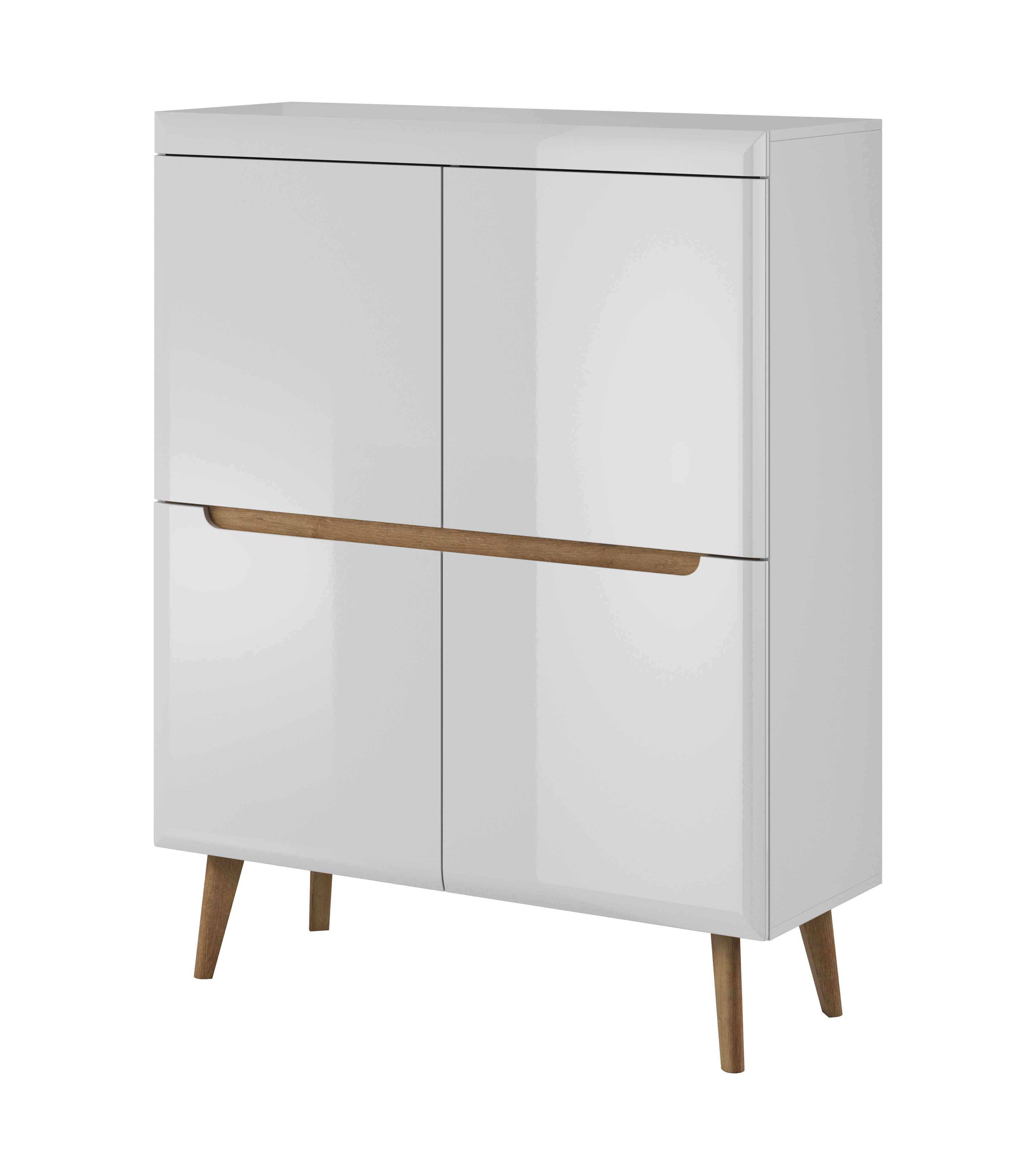 Nordi Cabinet White- Scandic Style whit Four Push to Open System Doors