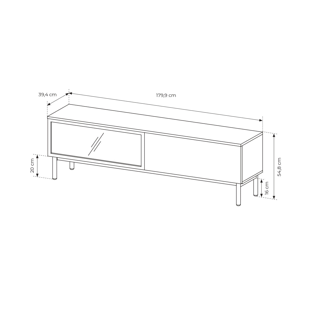 Lask Lang TV-Schrank 180 cm