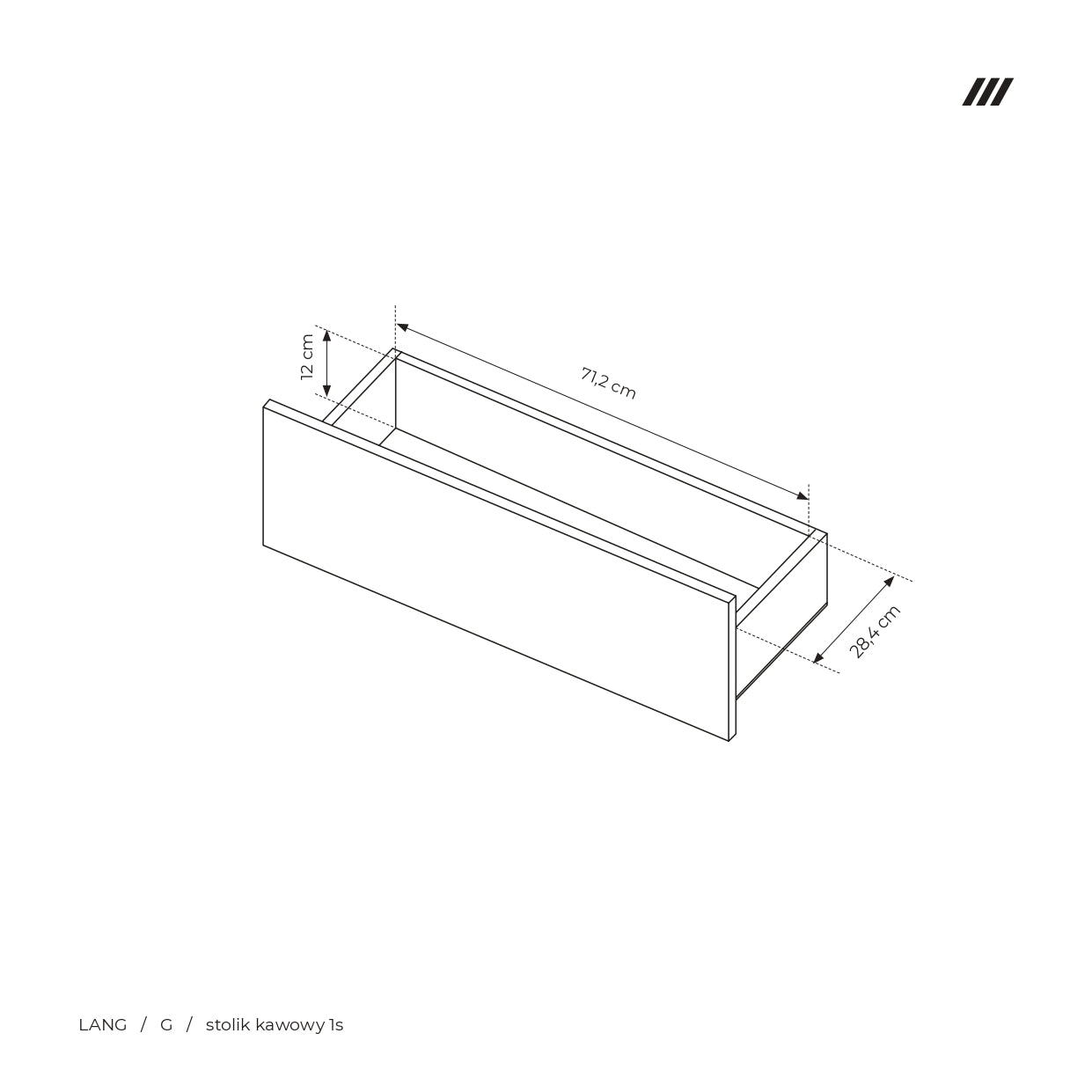 Lask Lang Couchtisch mit Schublade