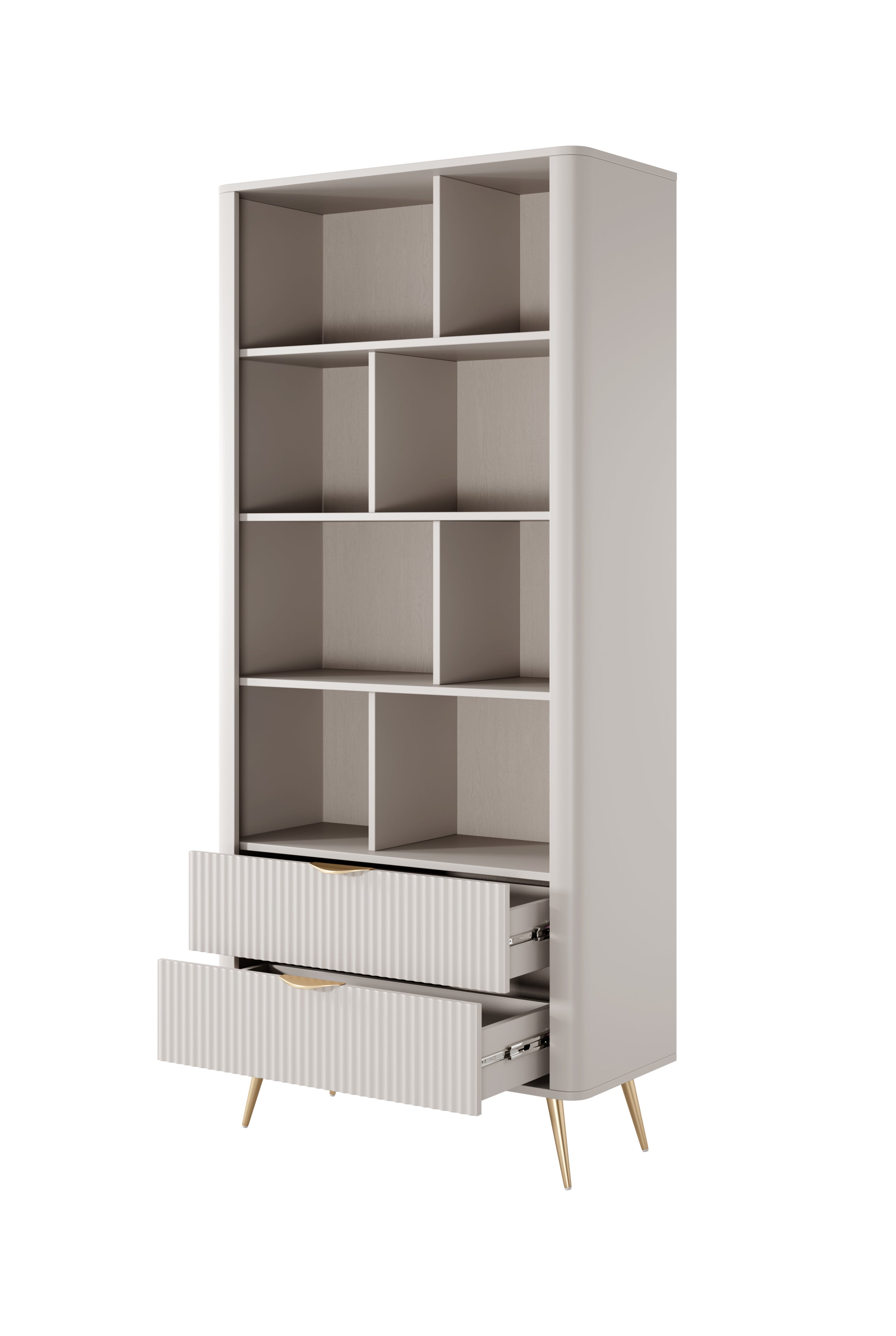 Lask Lante – Bücherregal Beige (88,2 × 193,8 × 38 cm)