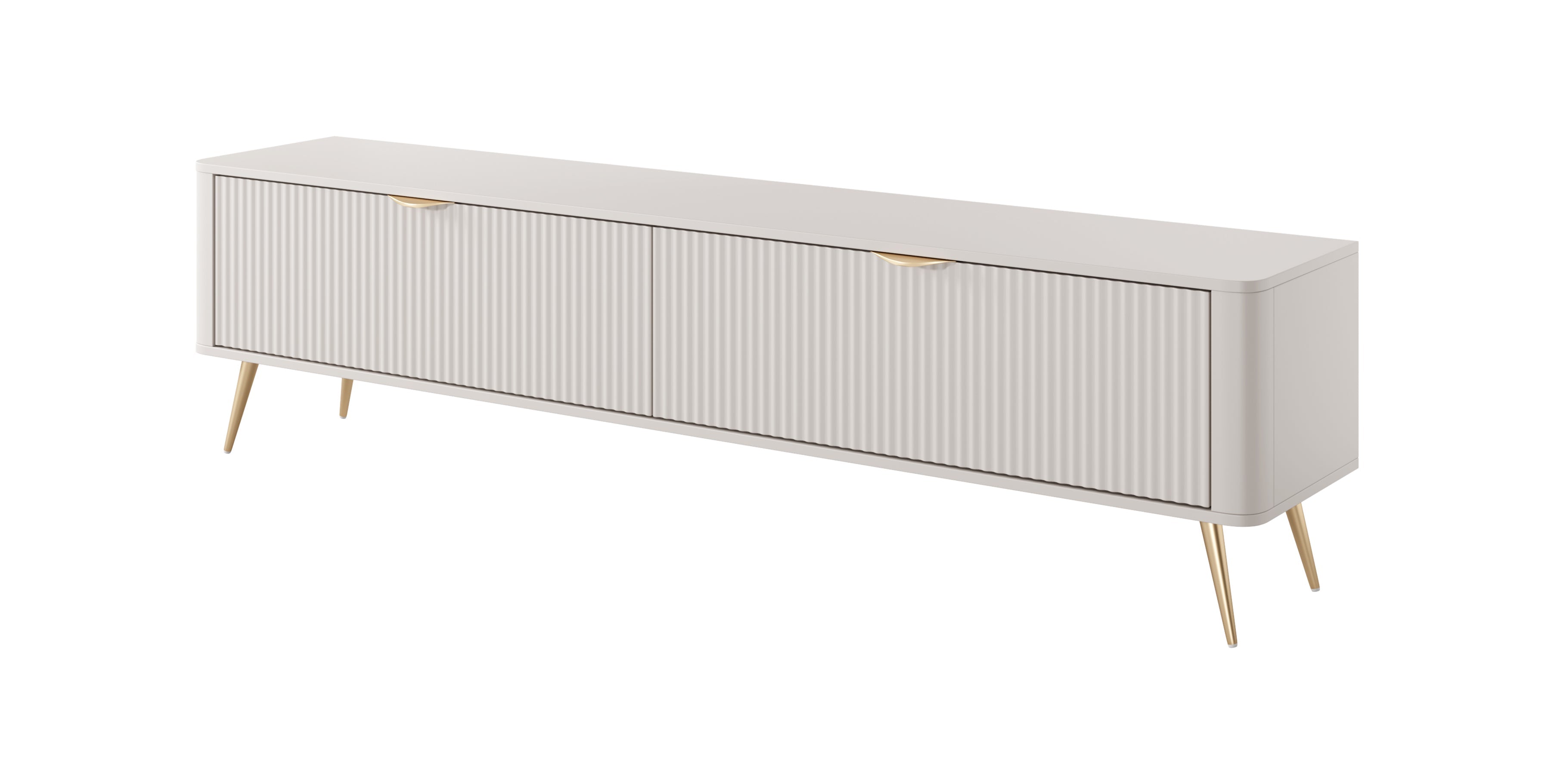 Lask Lante – TV-Schrank 200 cm mit 2 Türen, Beige (200 × 51,2 × 38 cm)