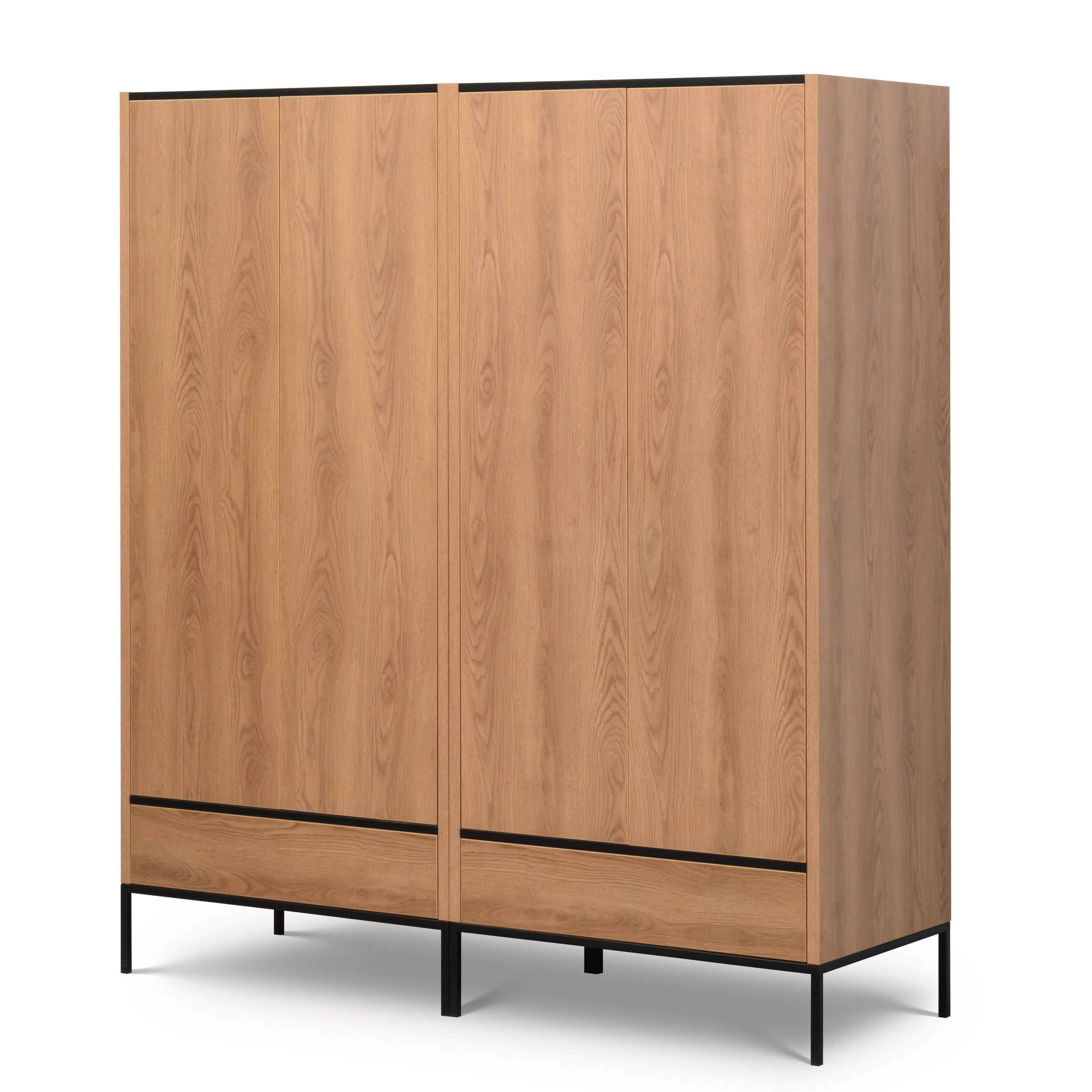 NE Loft Caramel – 2-türiger Kleiderschrank mit Stange und Schublade