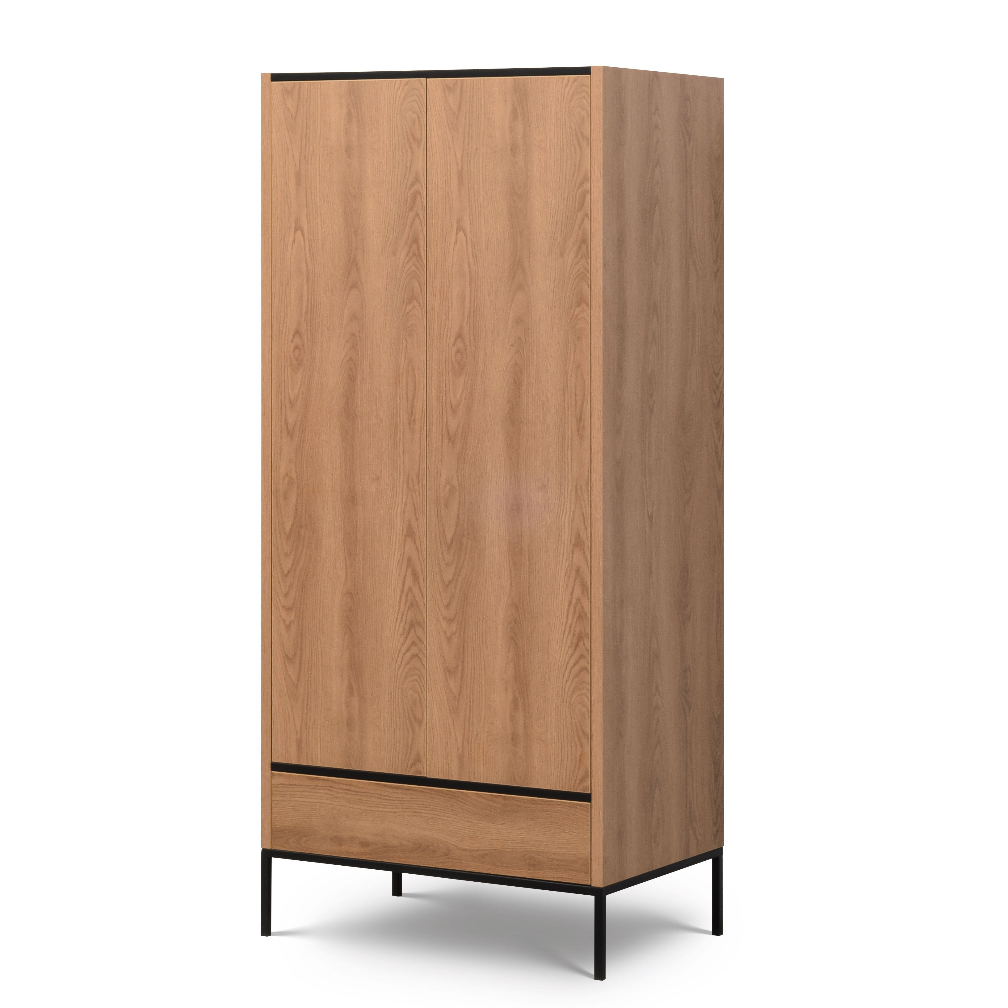 NE Loft Caramel – 2-Door Wardrobe with Rail and Drawer