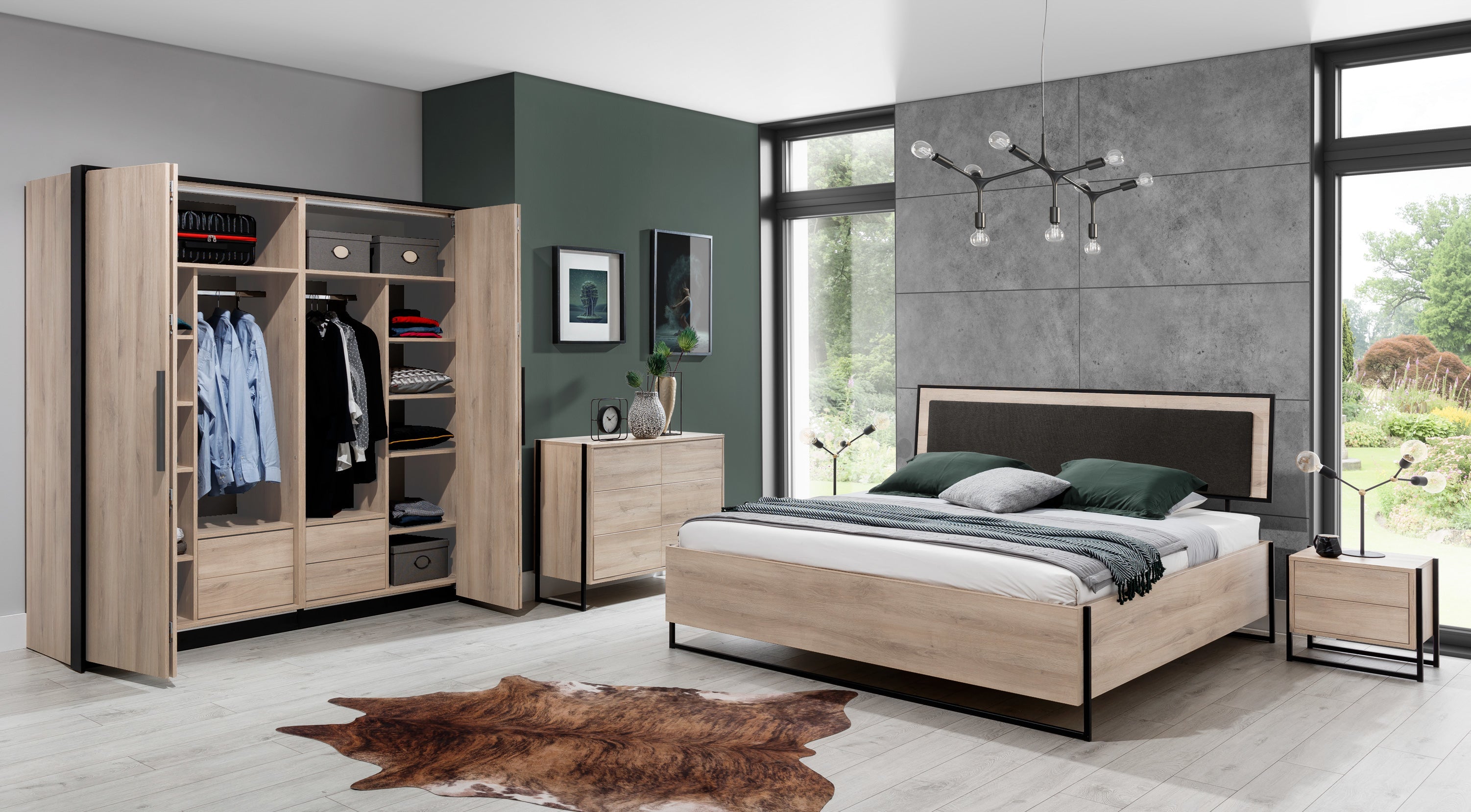 NE Loft Lorenzo – 4-türiger Kleiderschrank 204 cm