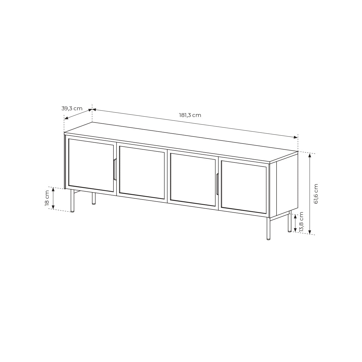 Lask LUMI 4D TV Stand with LED Lighting – Oak Dunin
