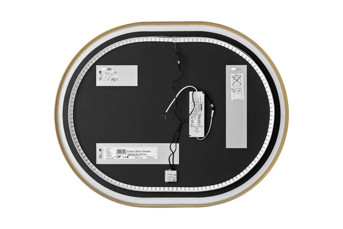 Apollo 2 Gold LED Mirror – 70 x 90 cm