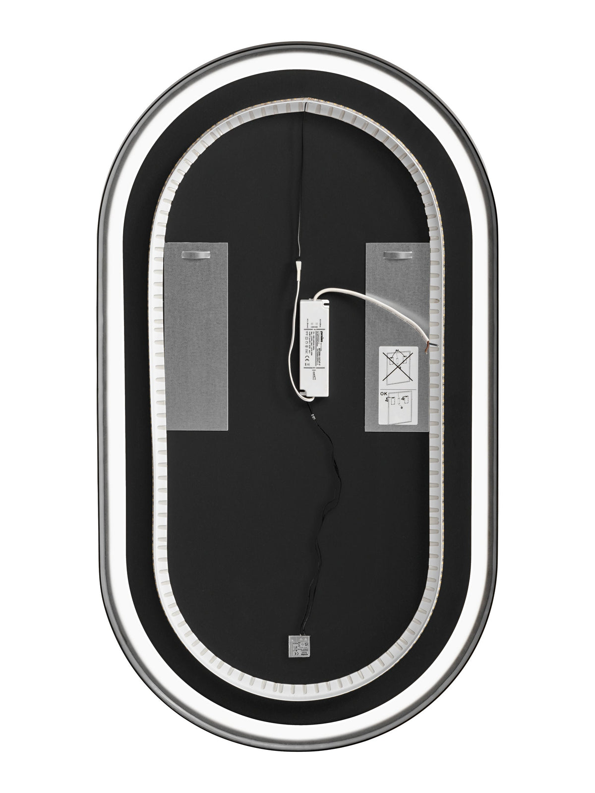 Apollo 2 Black LED-Spiegel – 50 x 90 cm