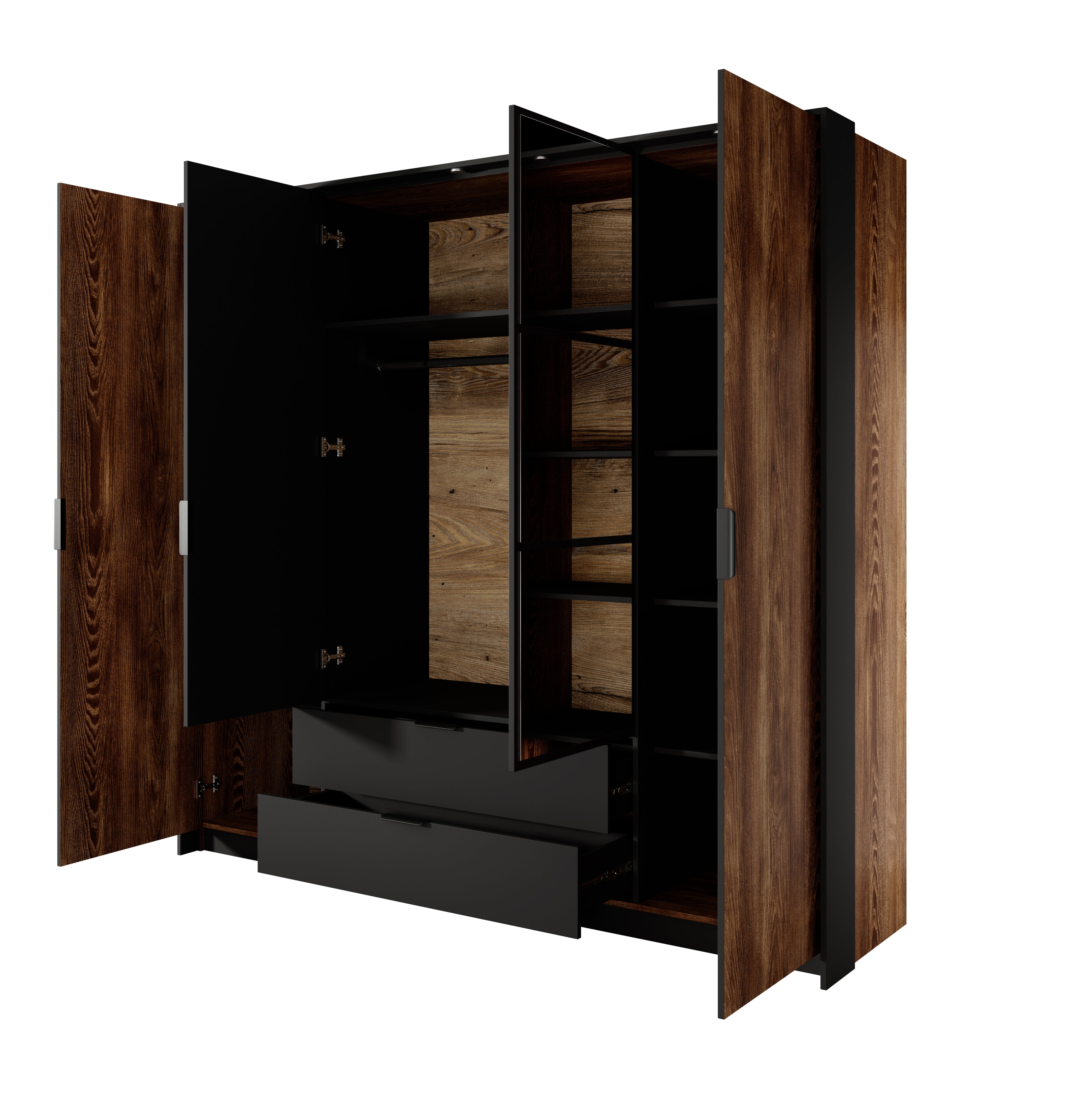 Lask Milton – 4-türiger Kleiderschrank