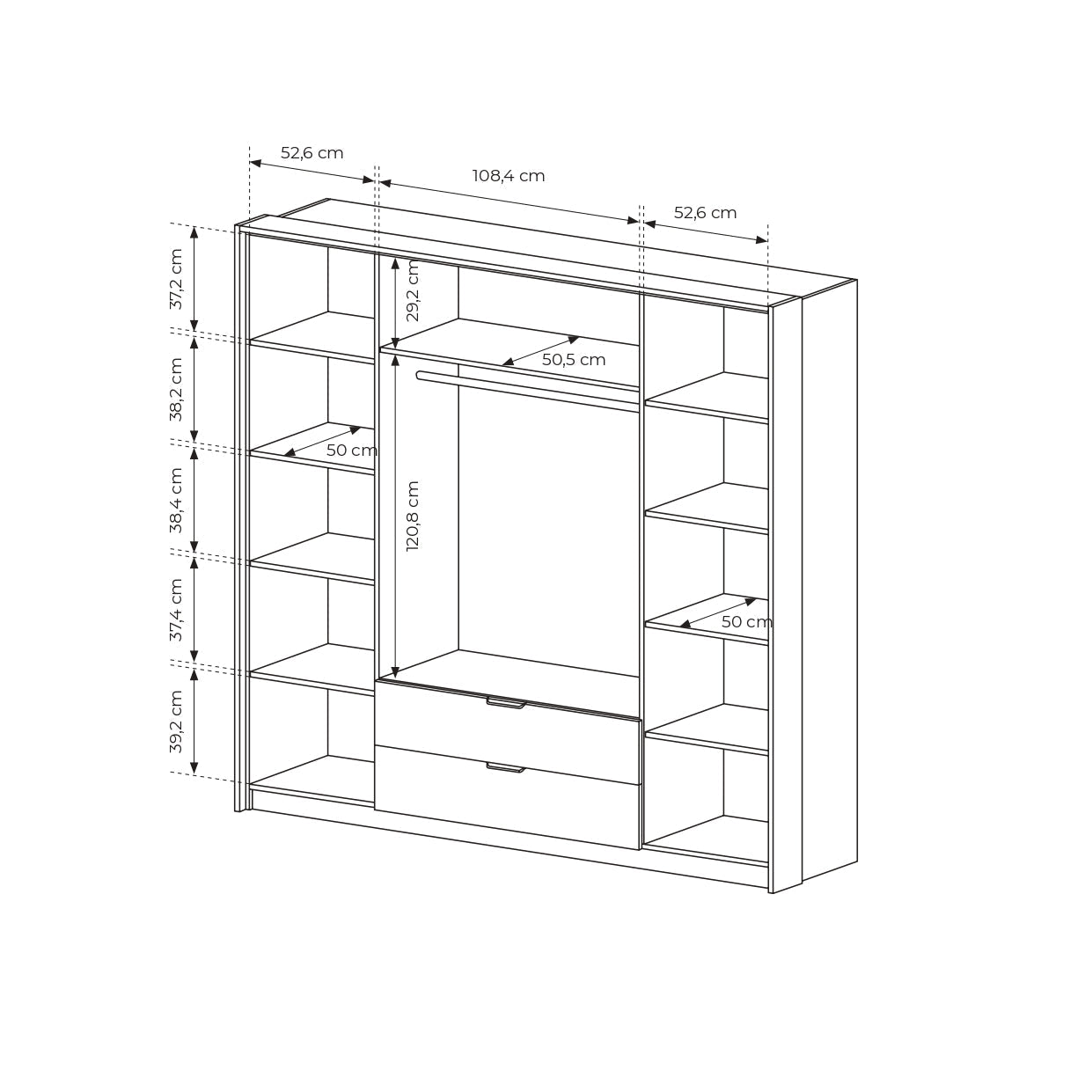 Lask Milton – 4-türiger Kleiderschrank