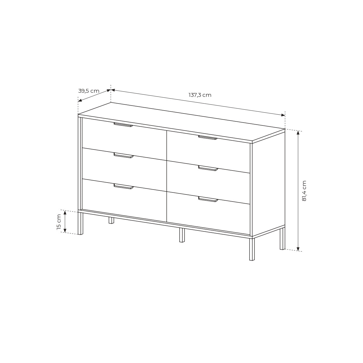 Lask Milton – Kommode 138 6S