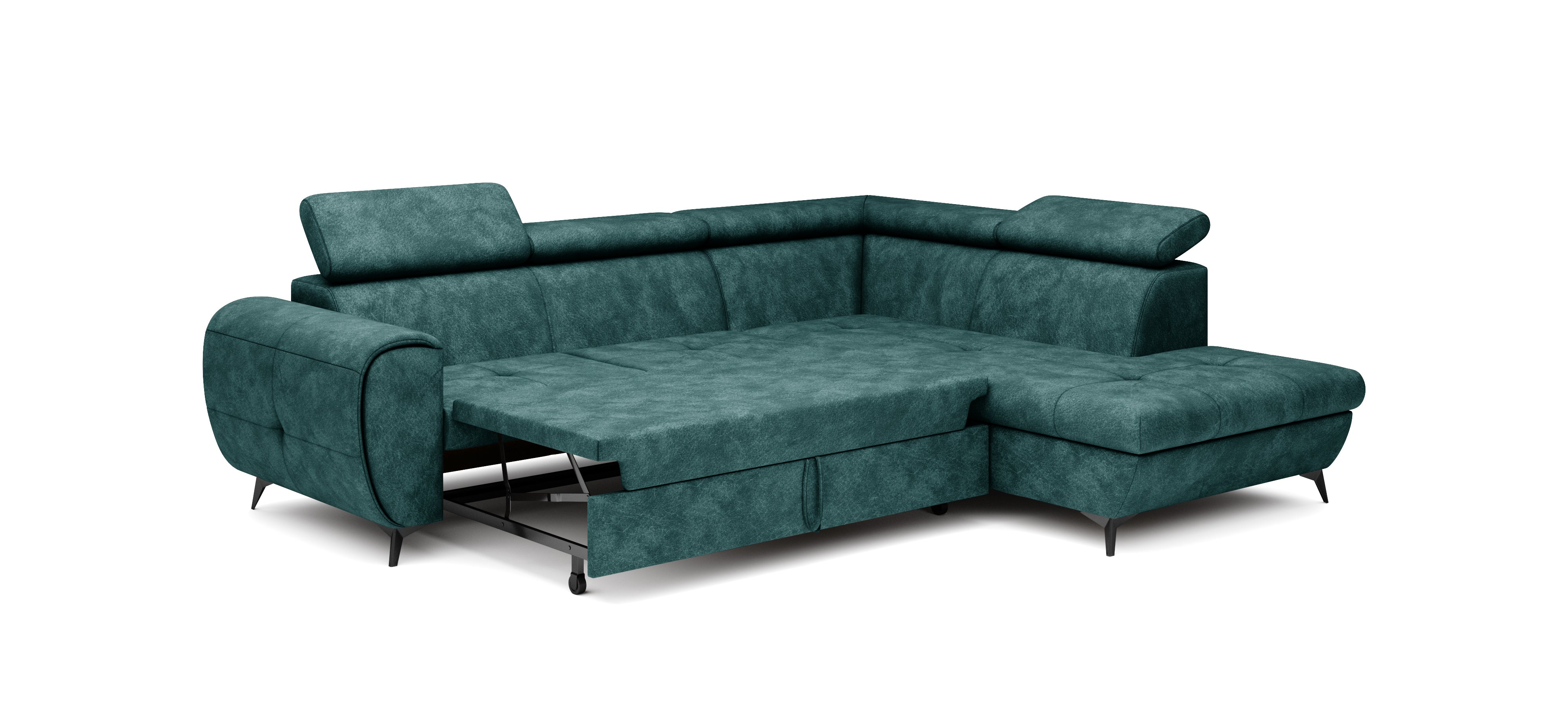 Lask MONA PIK Corner Sofa Bed with Adjustable Headrests – 260 x 217 cm – Left or Right Configuration