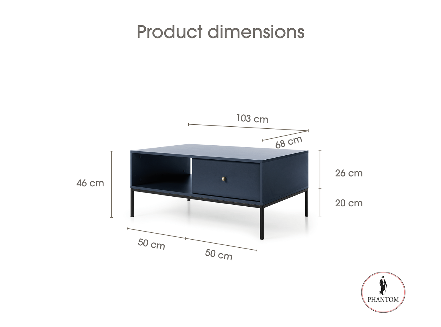 Mono Couchtisch Navy