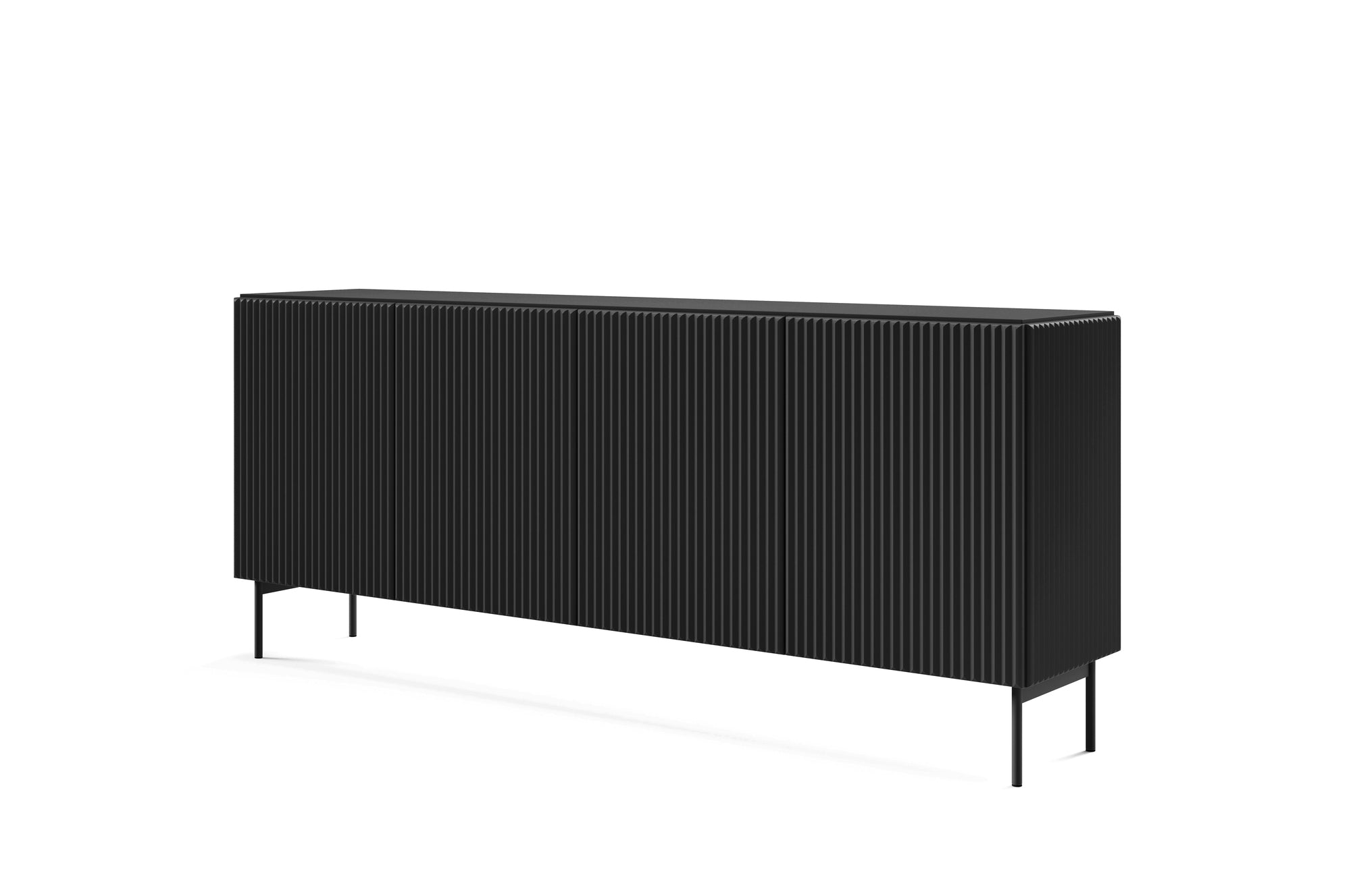 Lask Multi Black – Sideboard 195 cm with 4 Doors (195.2 × 81.2 × 39.8 cm)