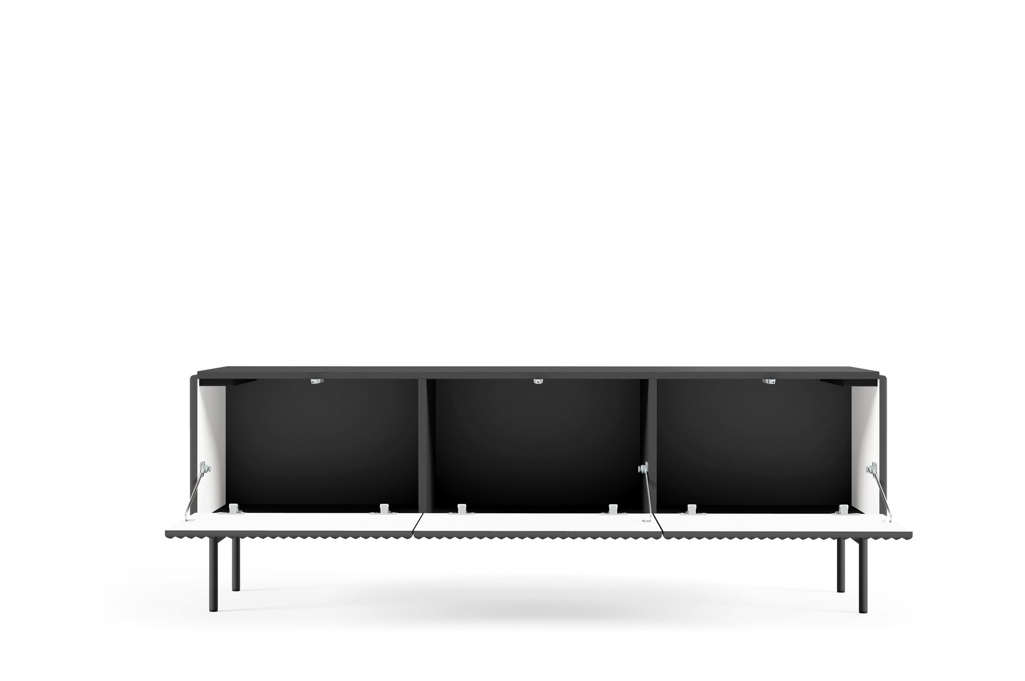 Lask Multi Black – TV-Schrank 147 cm mit 3 Türen (147 × 51,2 × 39,8 cm)