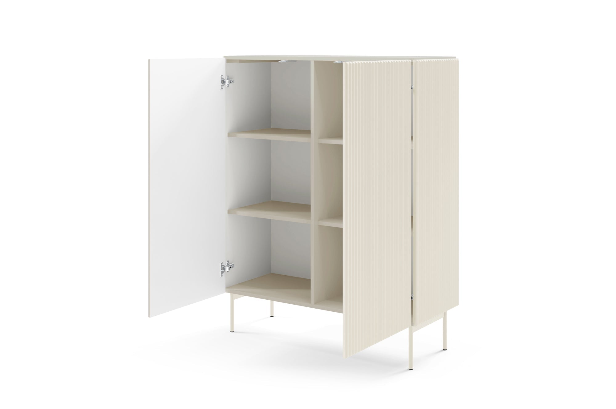 Lask Multi Cashmere – High Sideboard 2 Doors (98.6 × 123 × 39.8 cm)