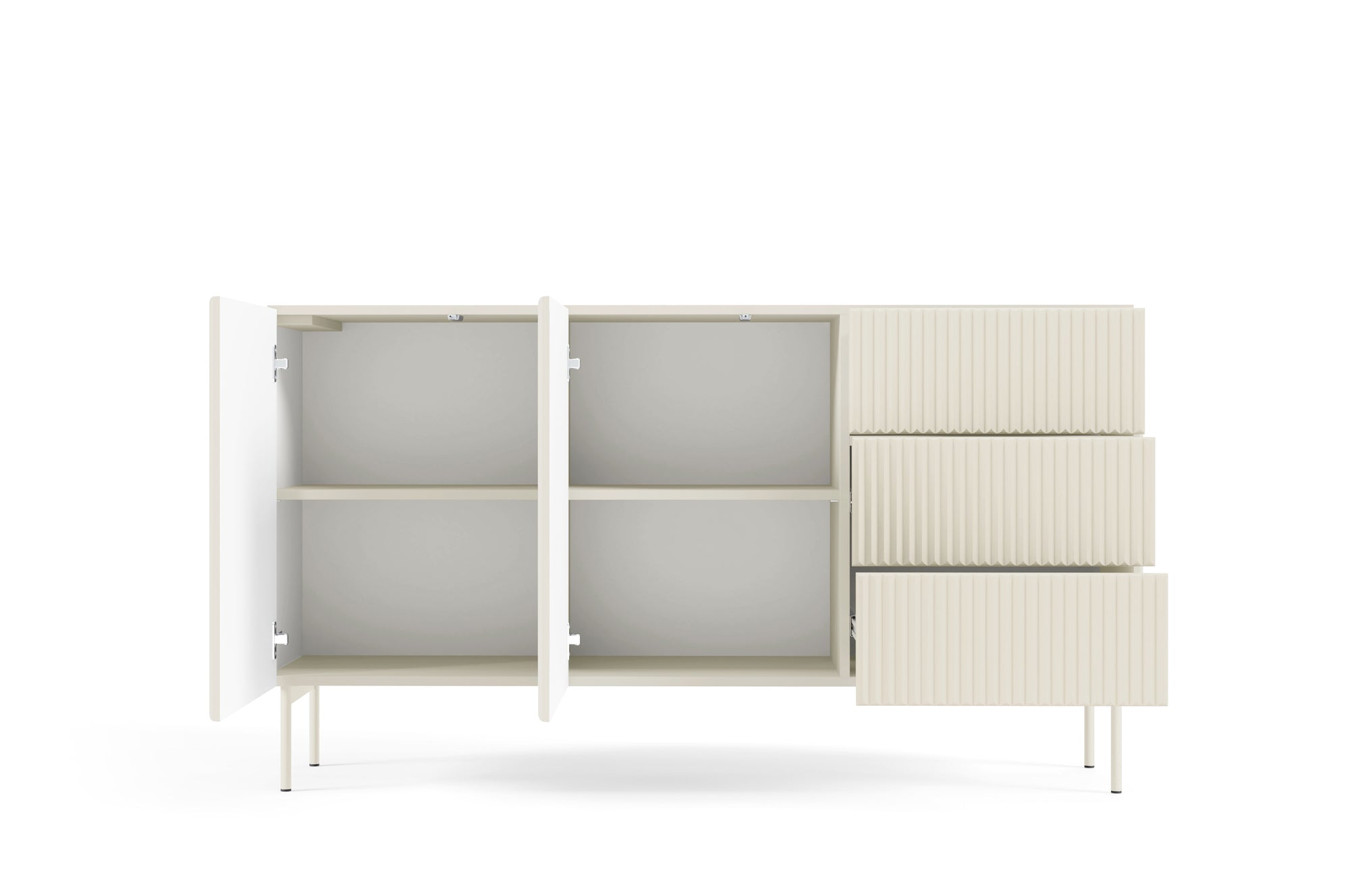 Lask Multi Cashmere – Sideboard 147 cm with 2 Doors and 3 Drawers (147 × 81.2 × 39.8 cm)