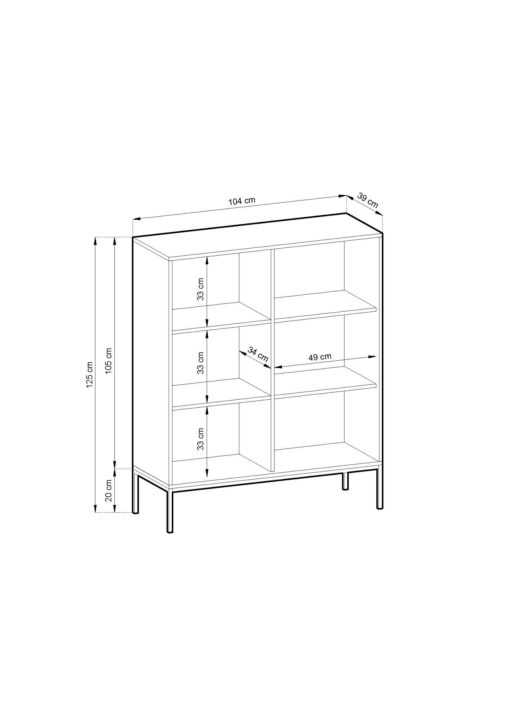 Nova Kommode Vincenz's Eiche - Modernes Design mit zwei Türen