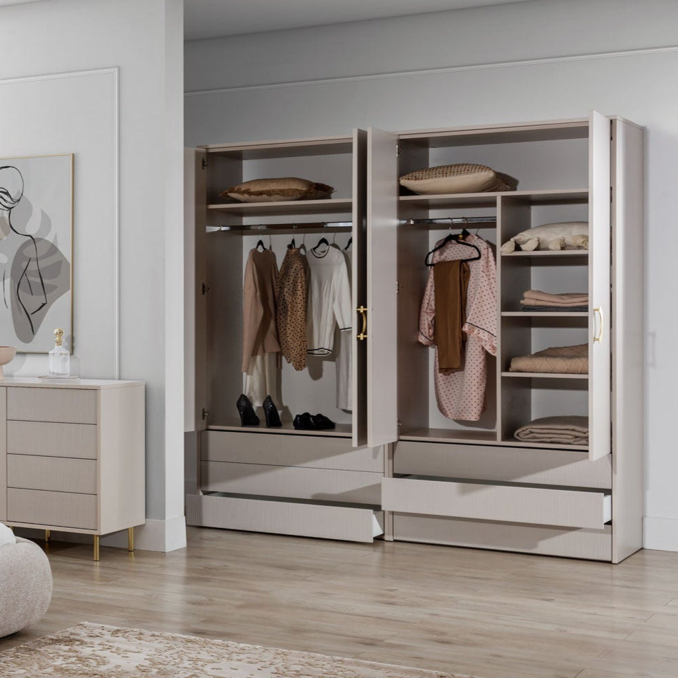 NE Nubo Wardrobe 2 Doors 3 Drawers – 100 cm