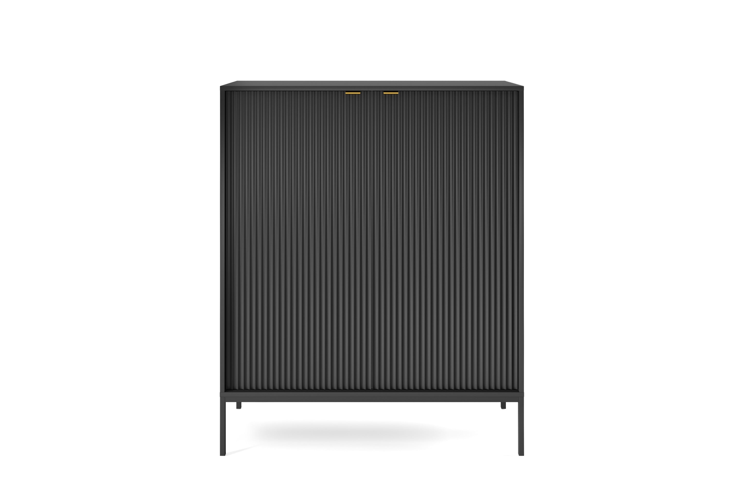 Nova Dresser Black - Modern Design with Two Push to Open Door