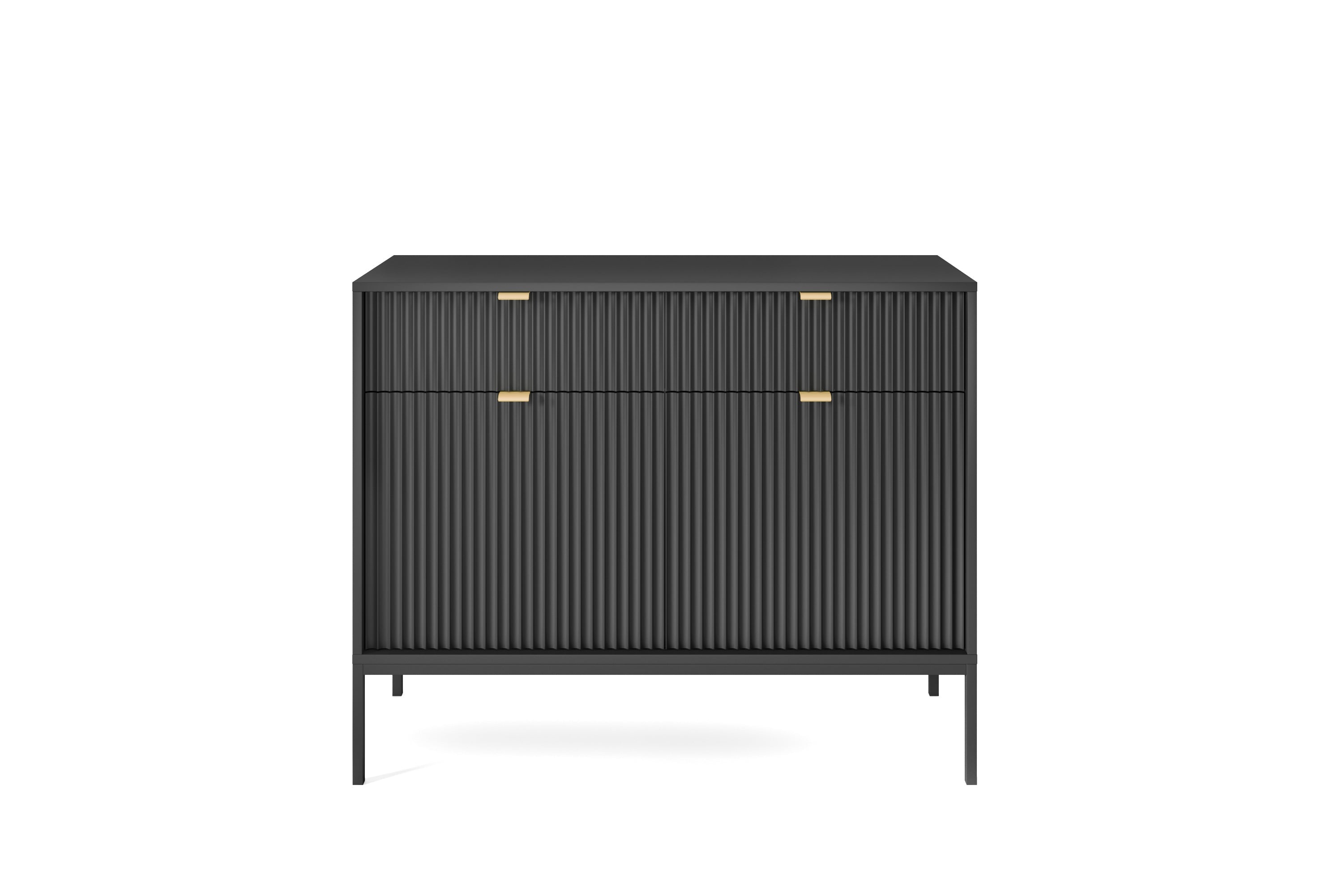 Nova Dresser Black - Modern Design with Two Doors and Two Drawers