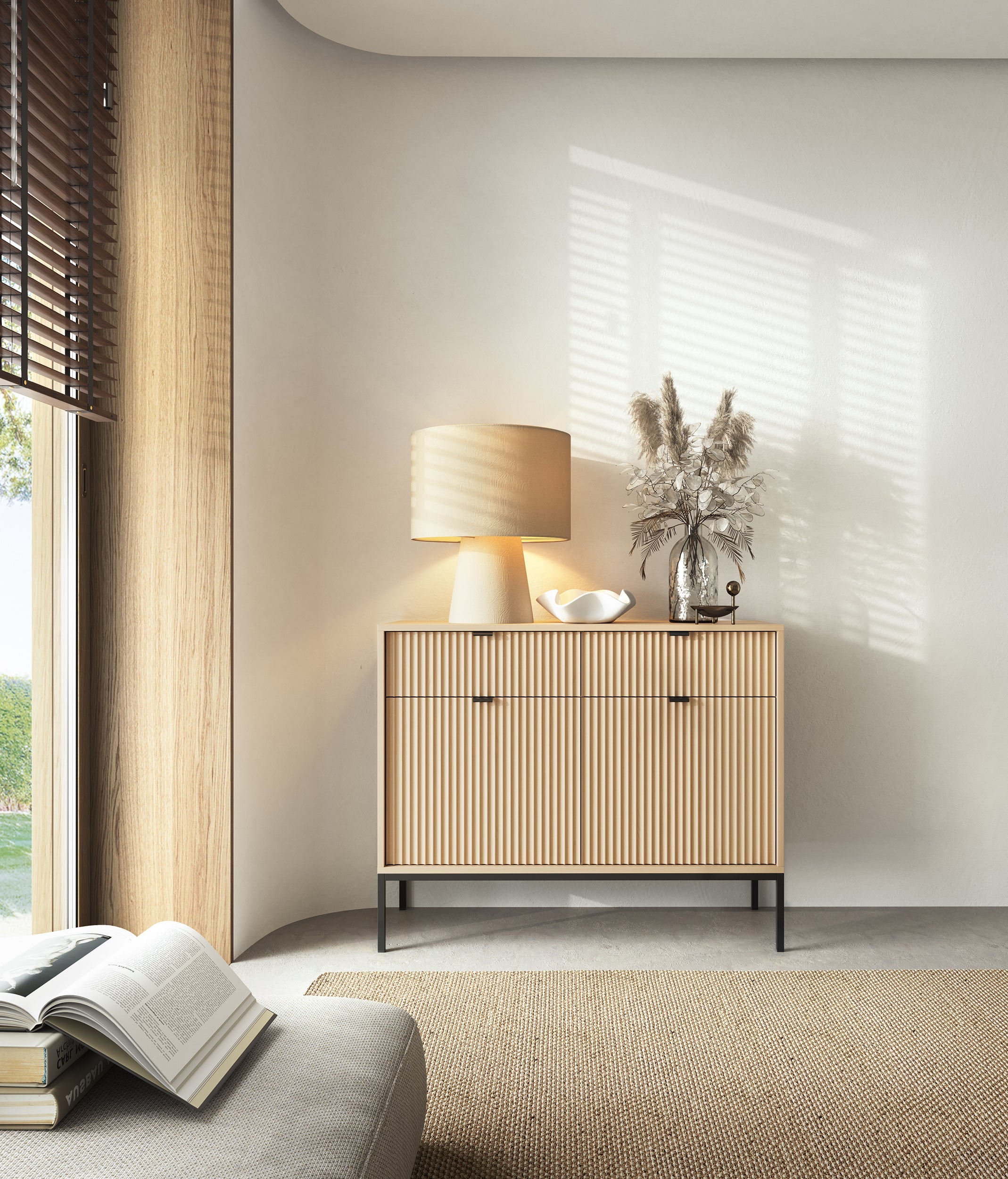 Nova Kommode Vincenz's Eiche - Modernes Design mit zwei Türen und zwei Schubladen