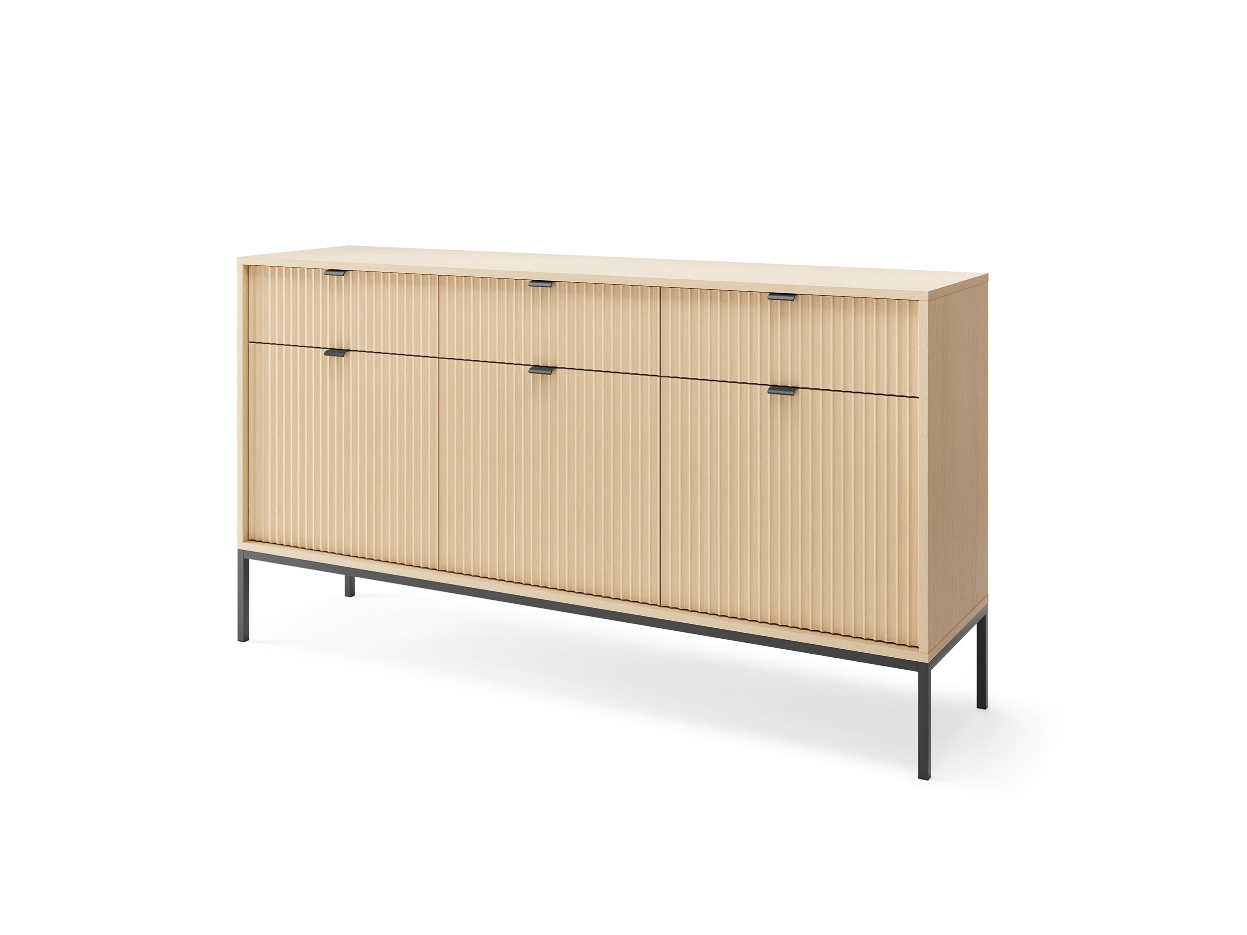 Nova Kommode Vincenz's Eiche - Modernes Design mit drei Türen und drei Schubladen