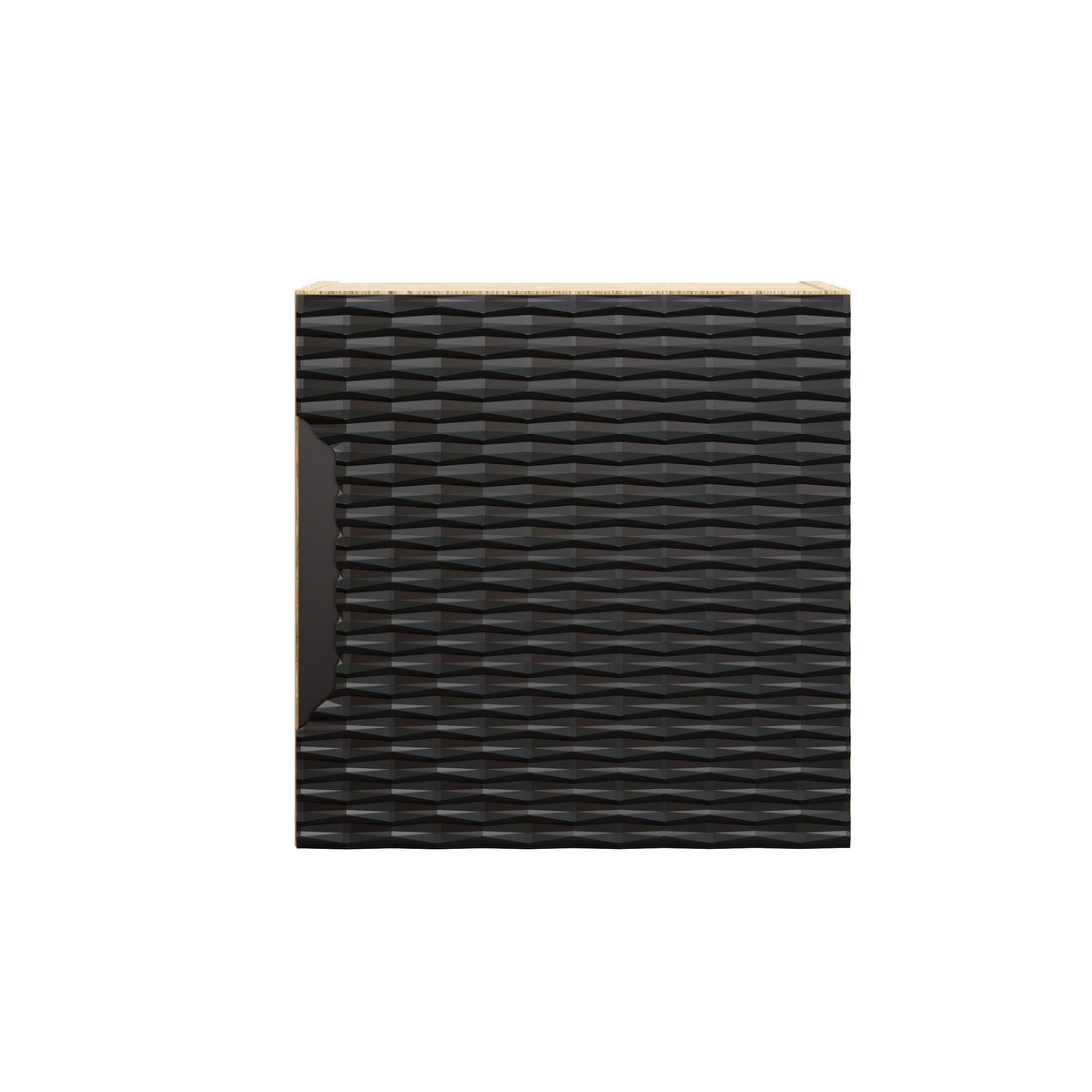 Ocean Qubik Wandschrank 1-Tür – Schwarz Matt / Wildeiche geölt, 35x35 cm