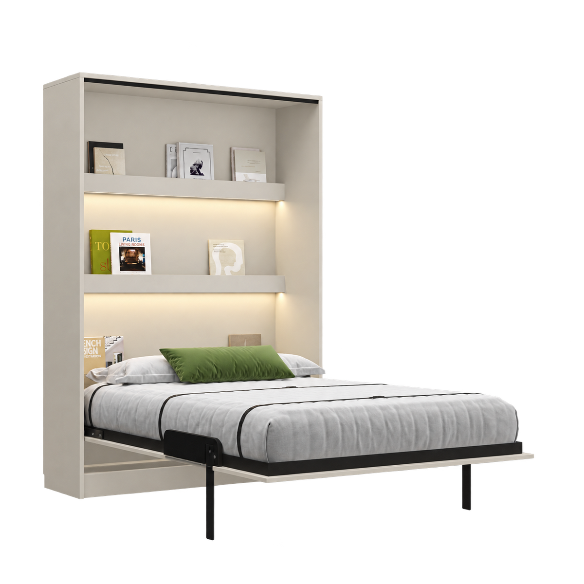 Customizable Genius COMFORT Murphy Bed Furniture Set 140 × 200 cm – Cashmere
