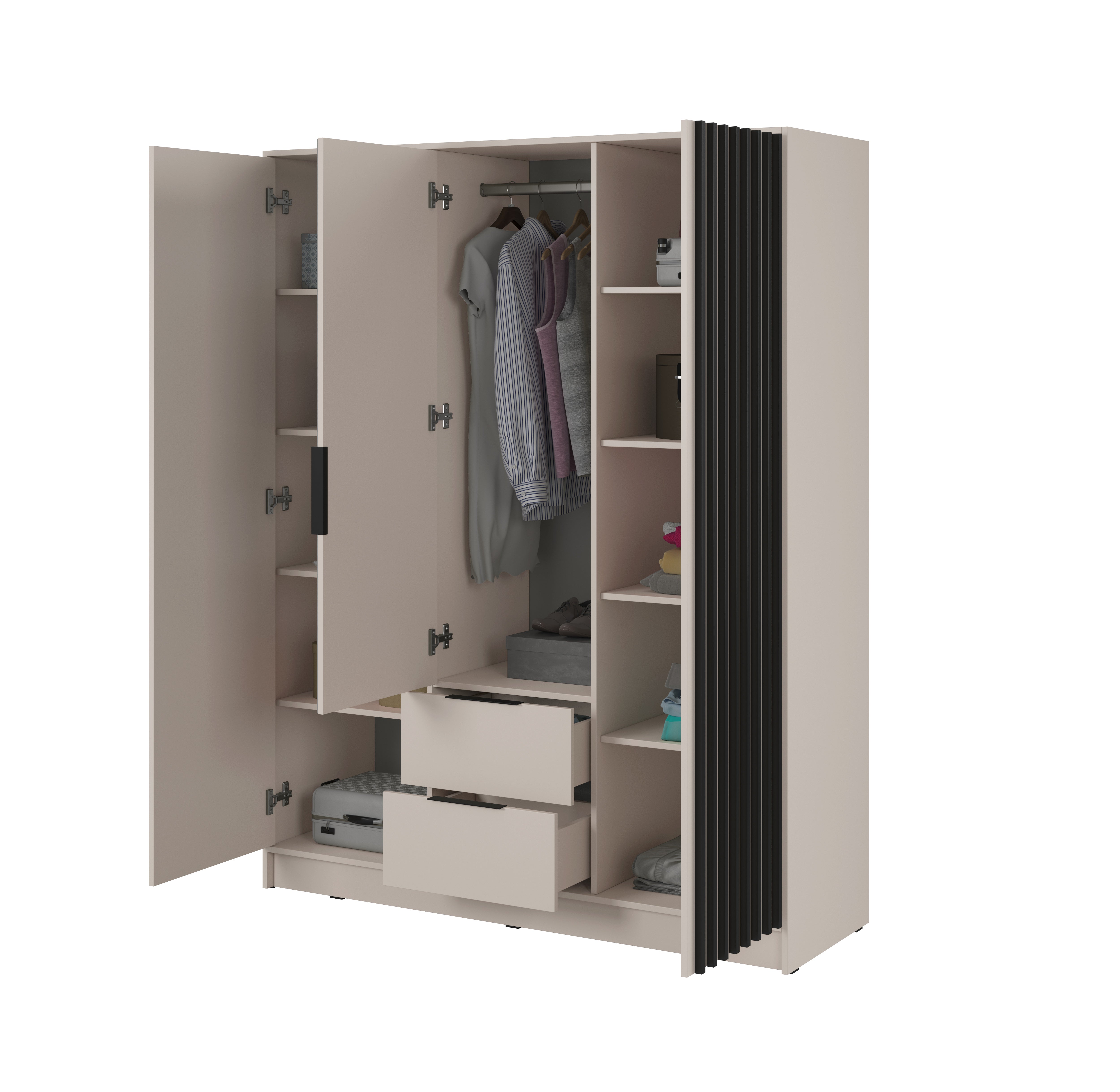 Nelly 3D Wardrobe with Mirror Cashmere