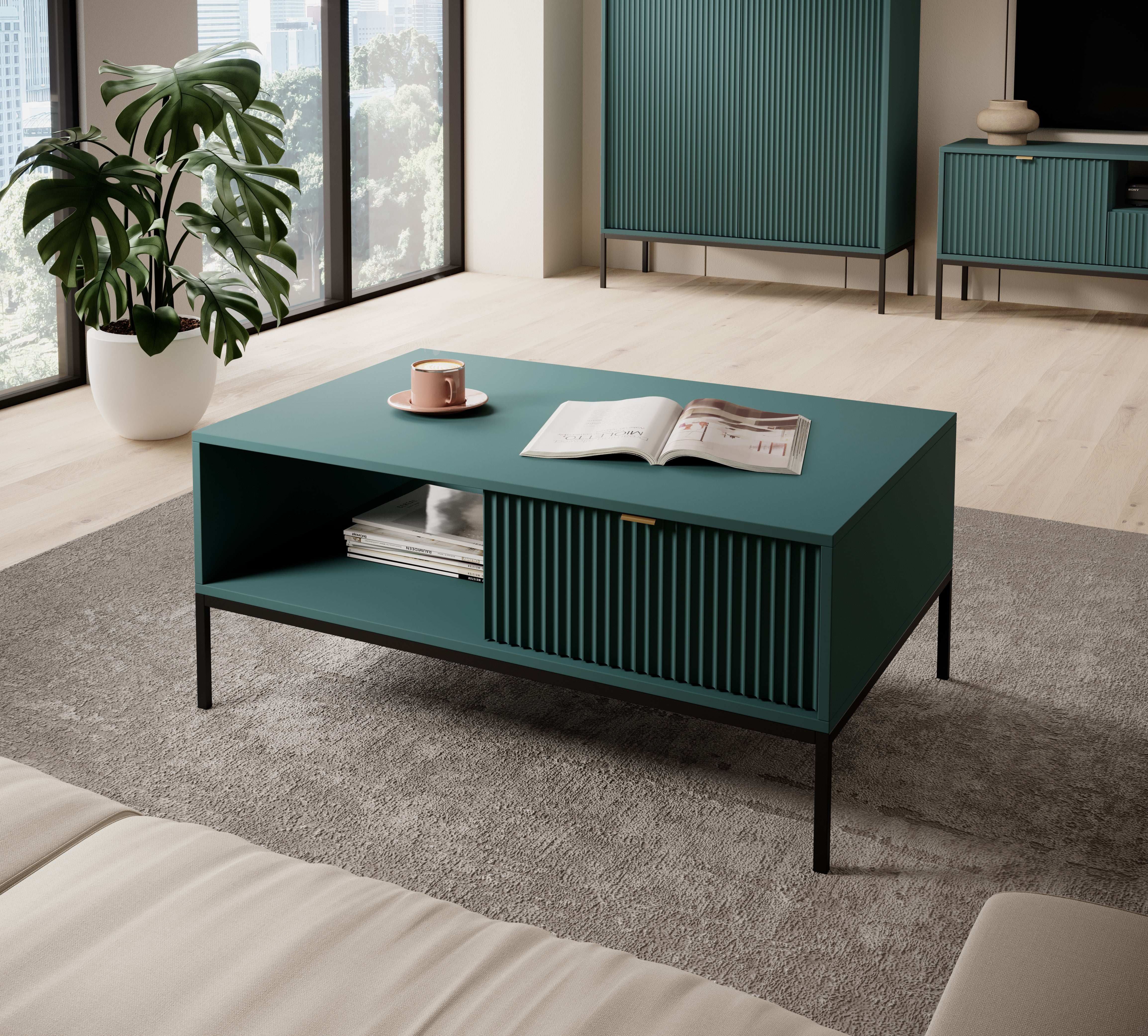 Nova Couchtisch Labrador Grün - Modernes Design und praktische Funktionalität