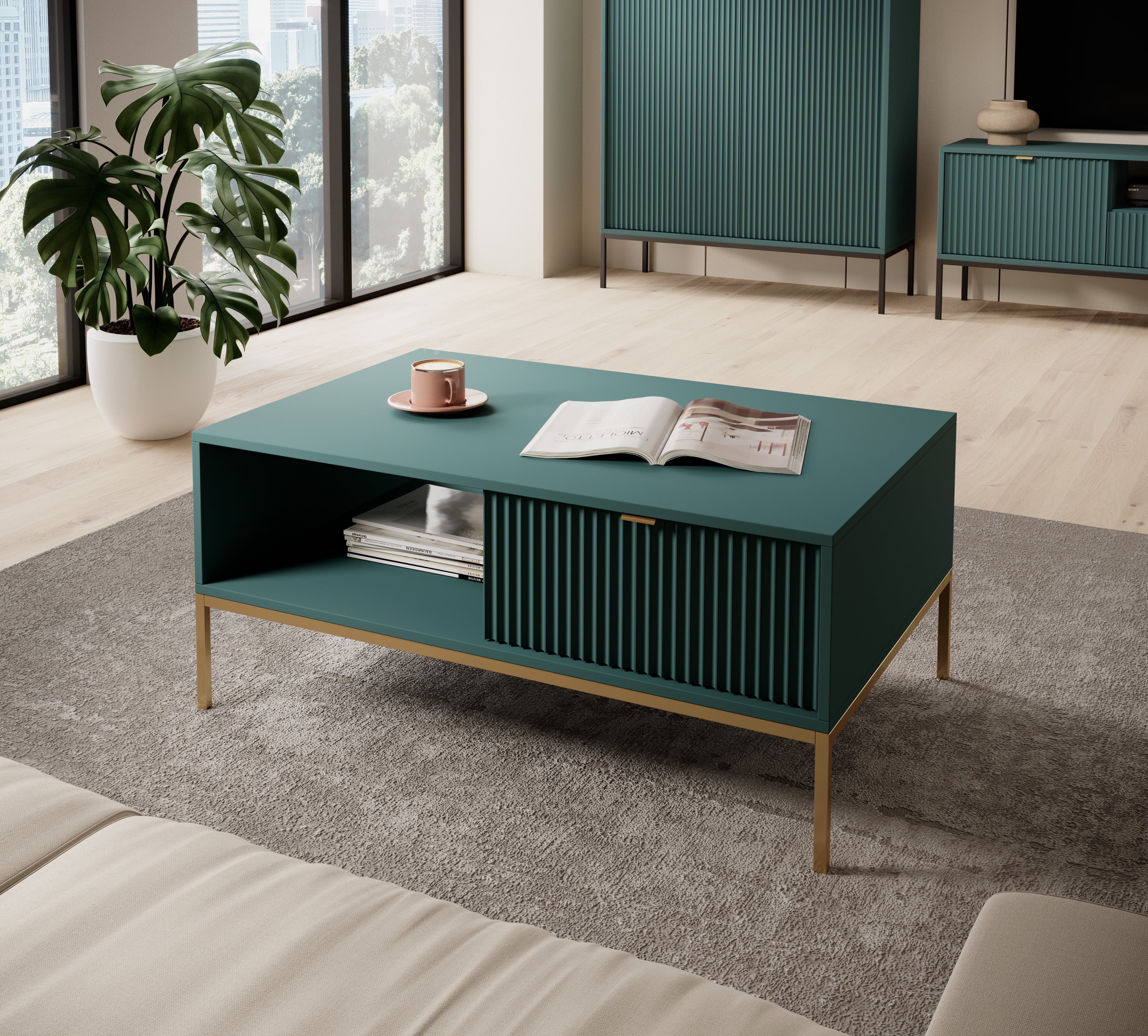 Nova Couchtisch Labrador Grün - Modernes Design und praktische Funktionalität