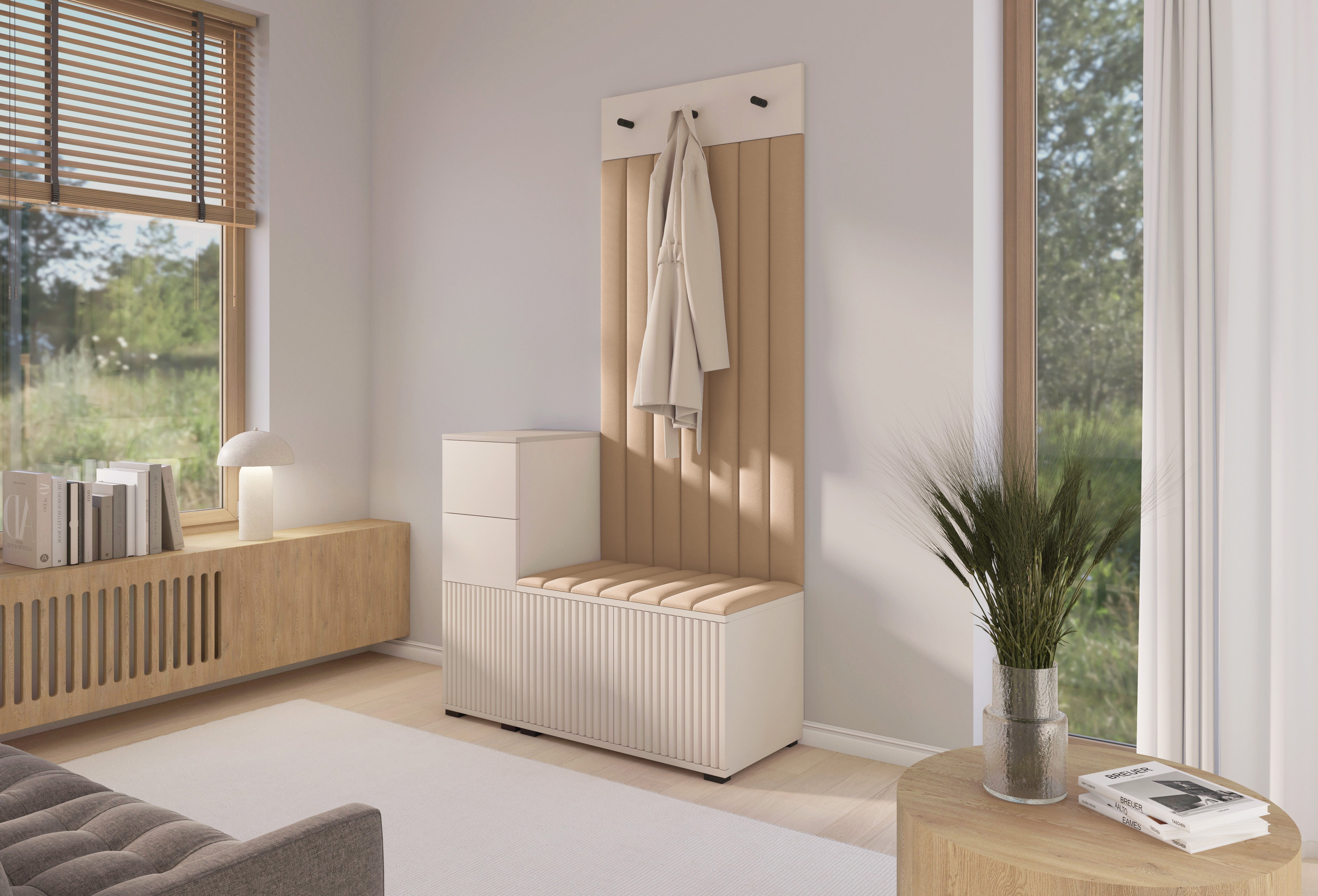 PK Rayo 9 Hallway Wardrobe - Upholstered Panels in Various Colours