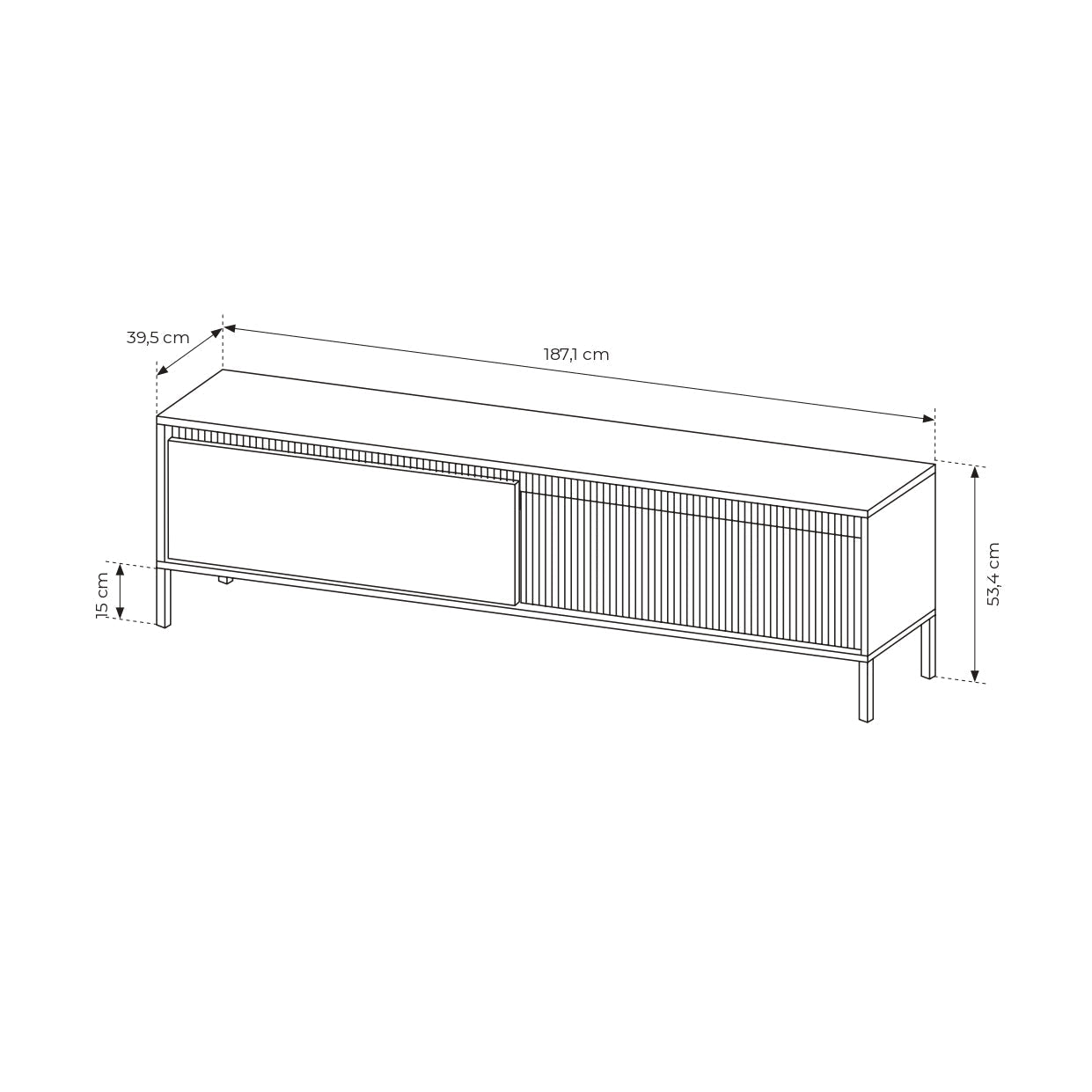 Lask Senso – TV-Ständer 187 cm Schwarz