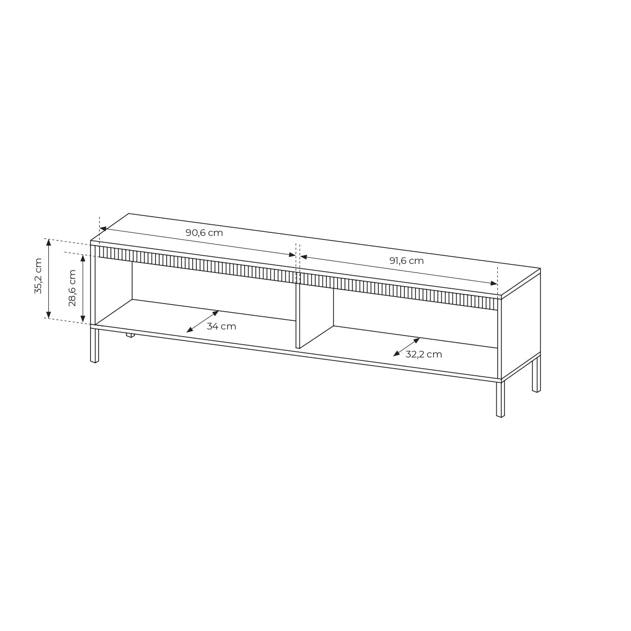 Lask Senso – TV-Ständer 187 cm beige