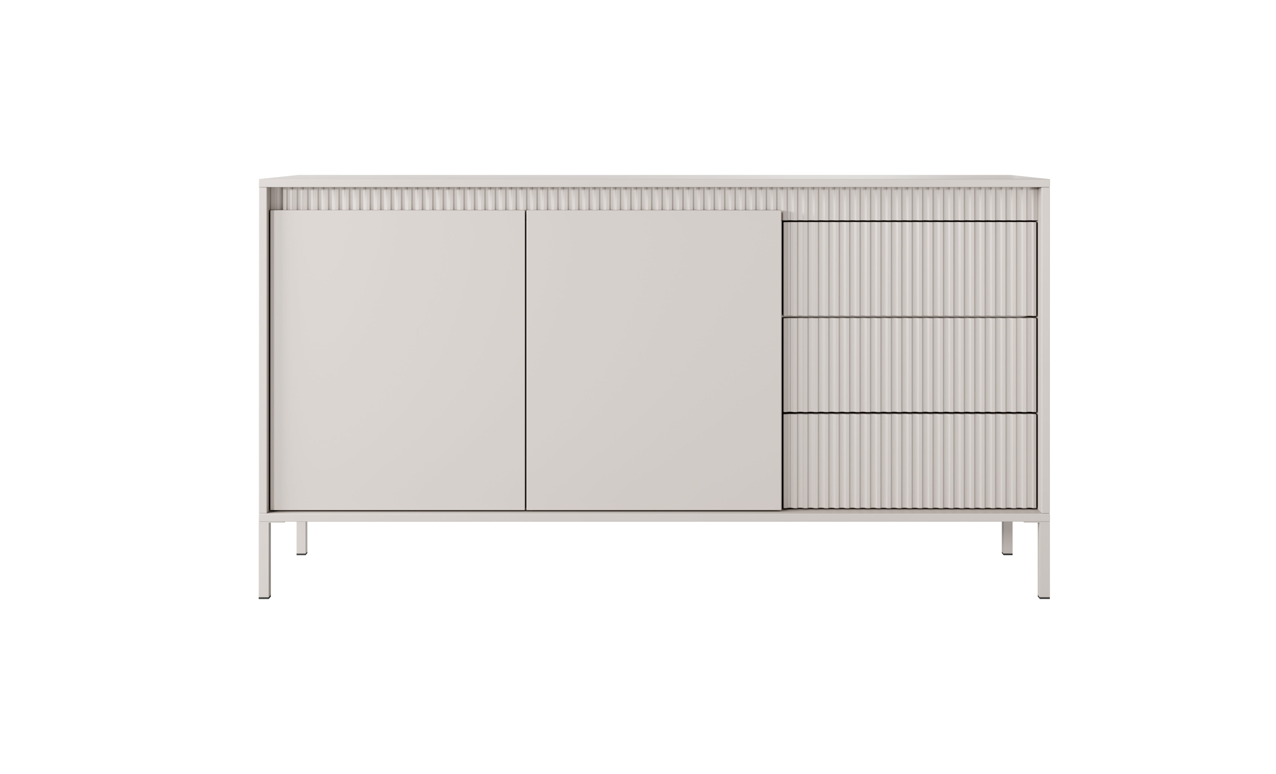 Lask Senso – Sideboard 153 cm Beige (2 Doors, 3 Drawers)