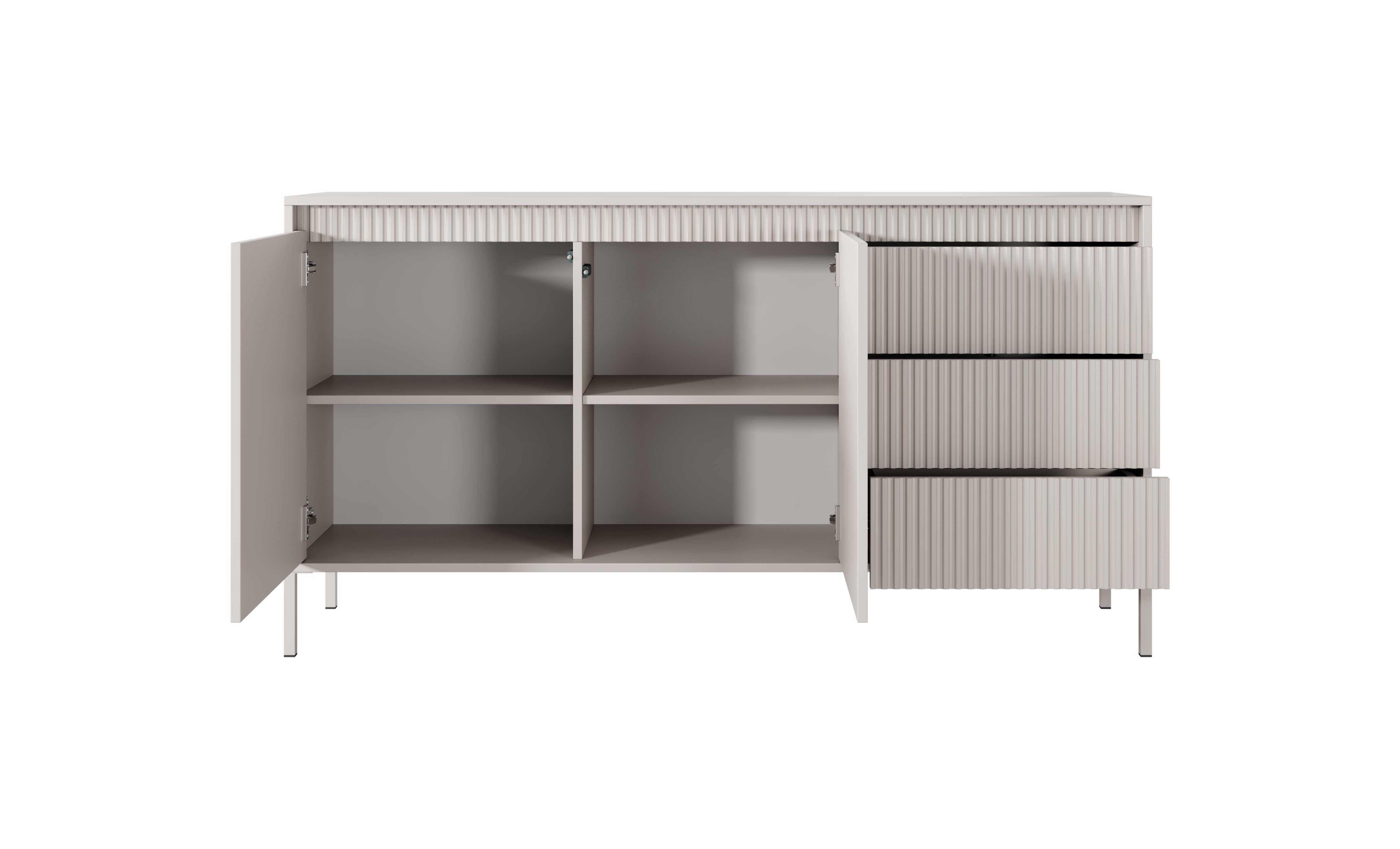 Lask Senso – Sideboard 153 cm Beige (2 Doors, 3 Drawers)
