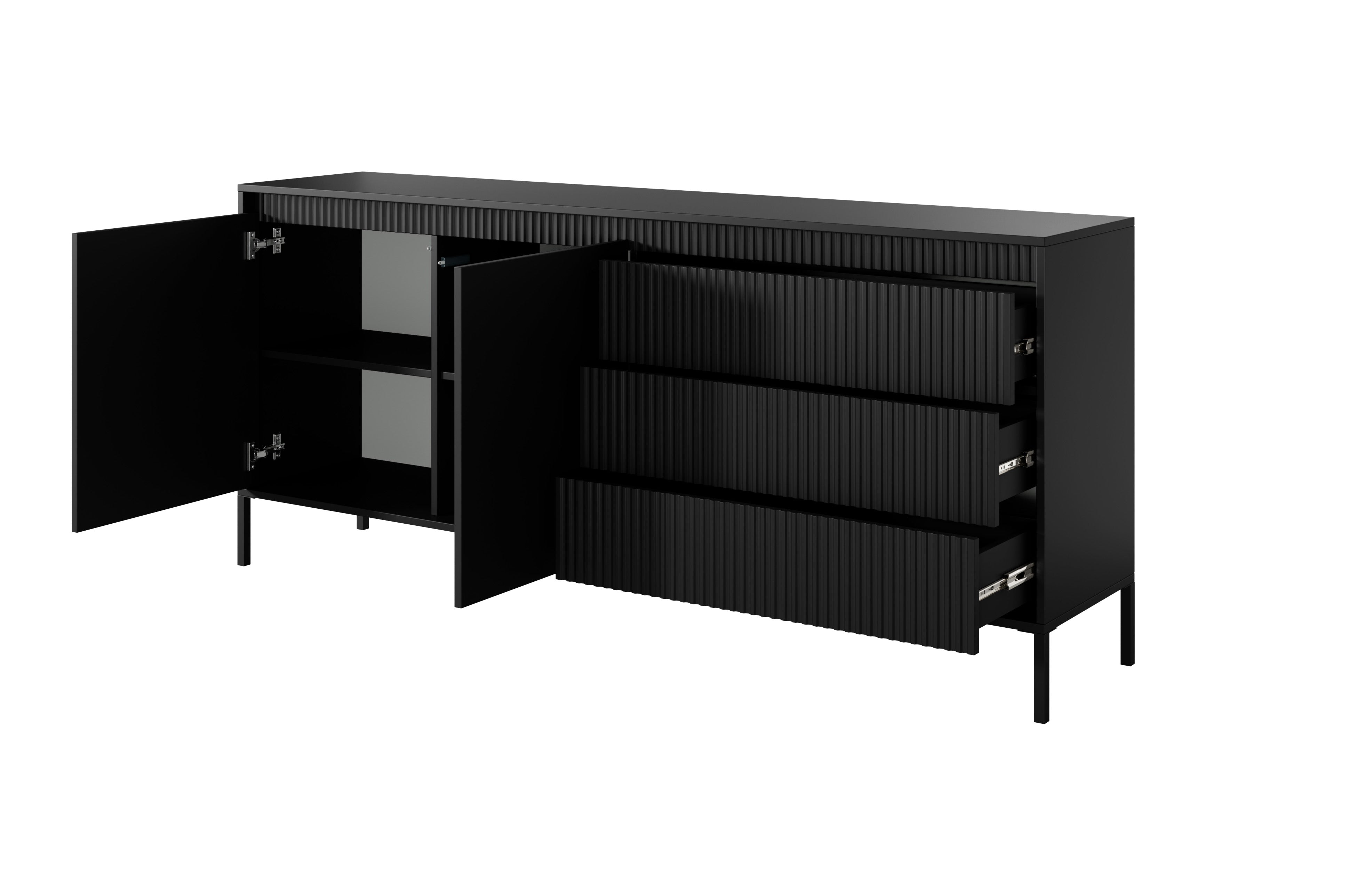 Lask Senso – Sideboard 187 cm Black (2 Doors, 3 Drawers)