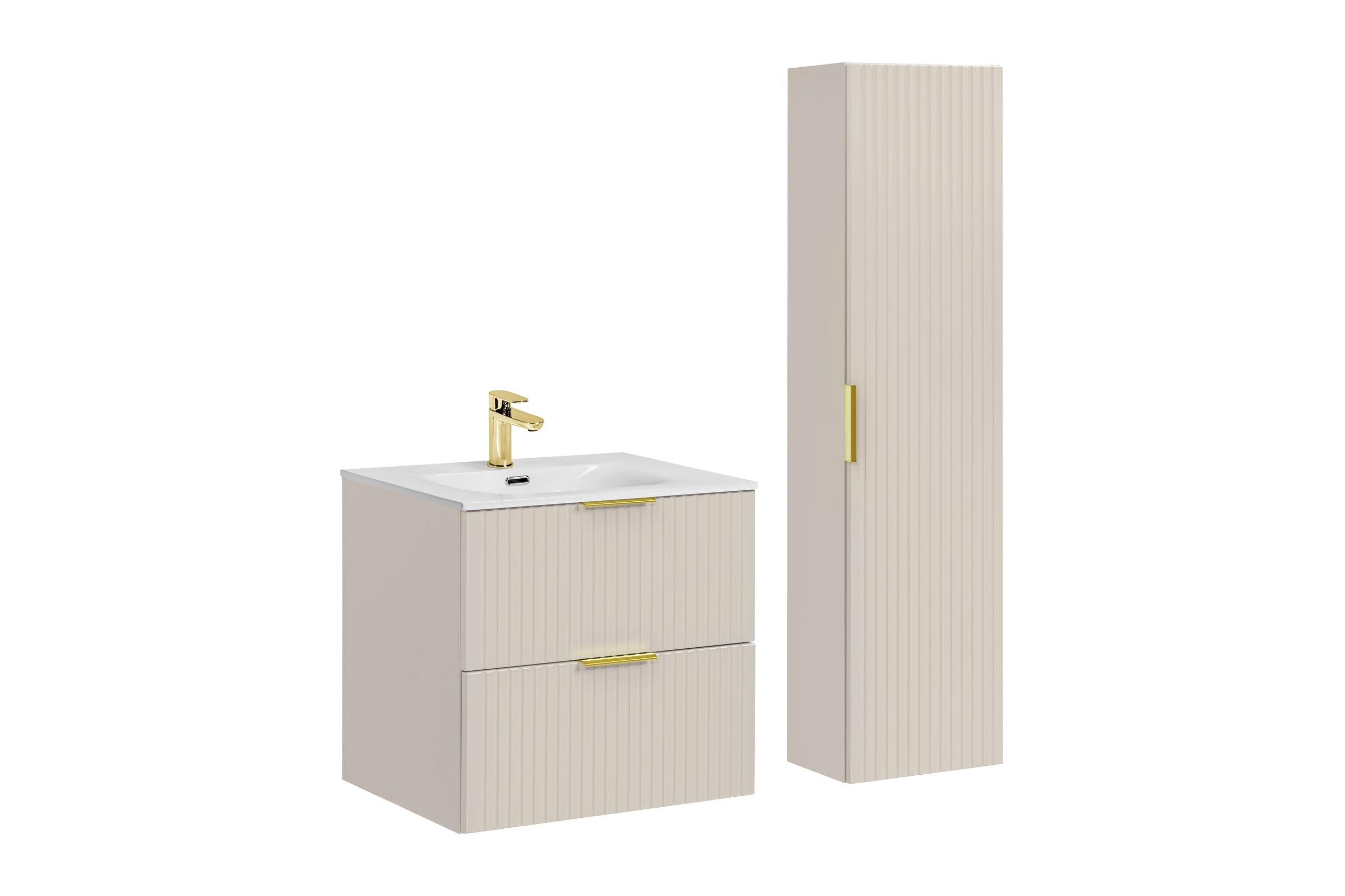 Adel Cashmere Badezimmer mit Hochschrank 60 cm Sky SET-ADC