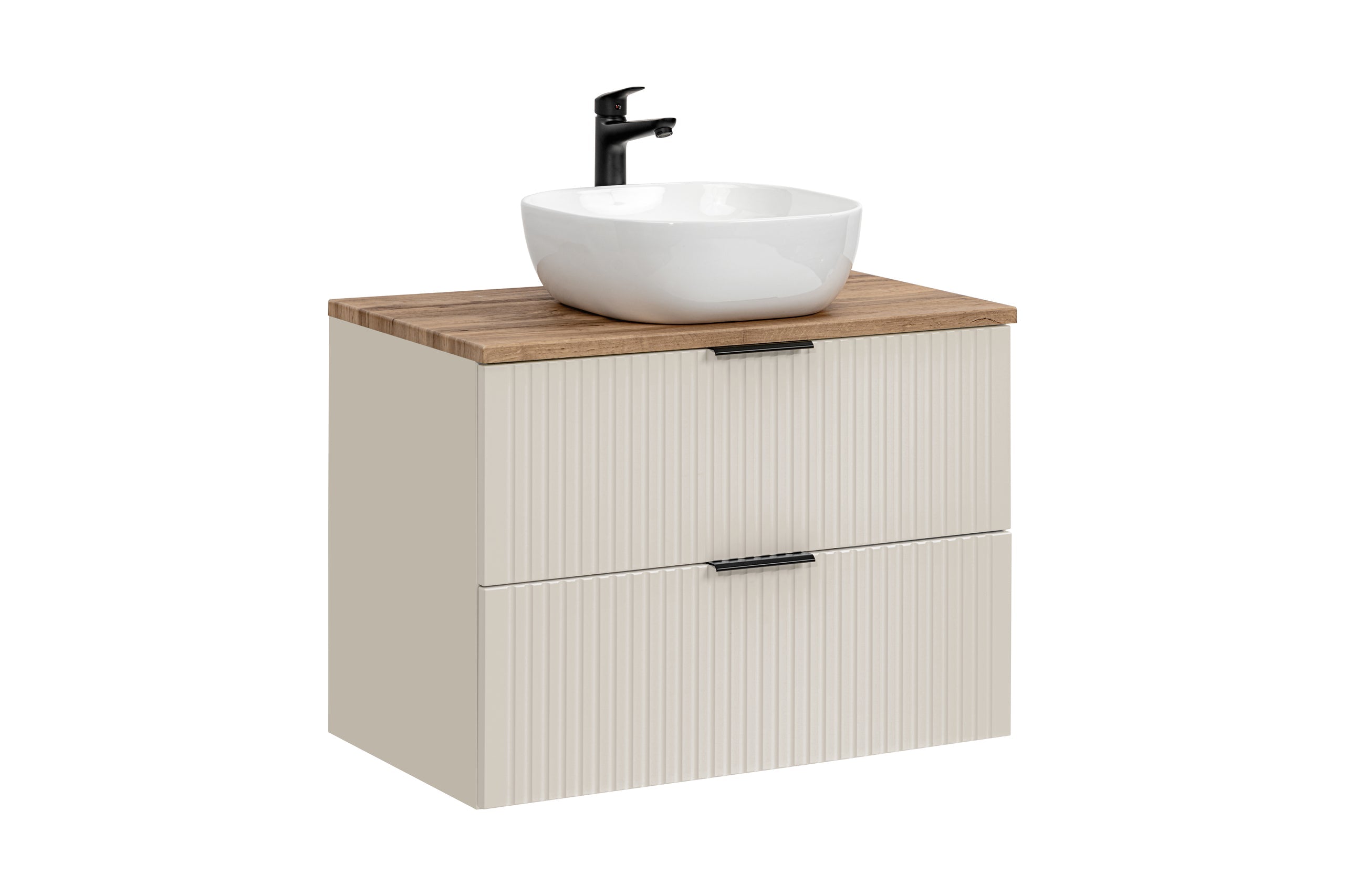 Adel Cashmere Black Handle Bathroom Sett 80 cm Smile SSET-ADC B WOTAN