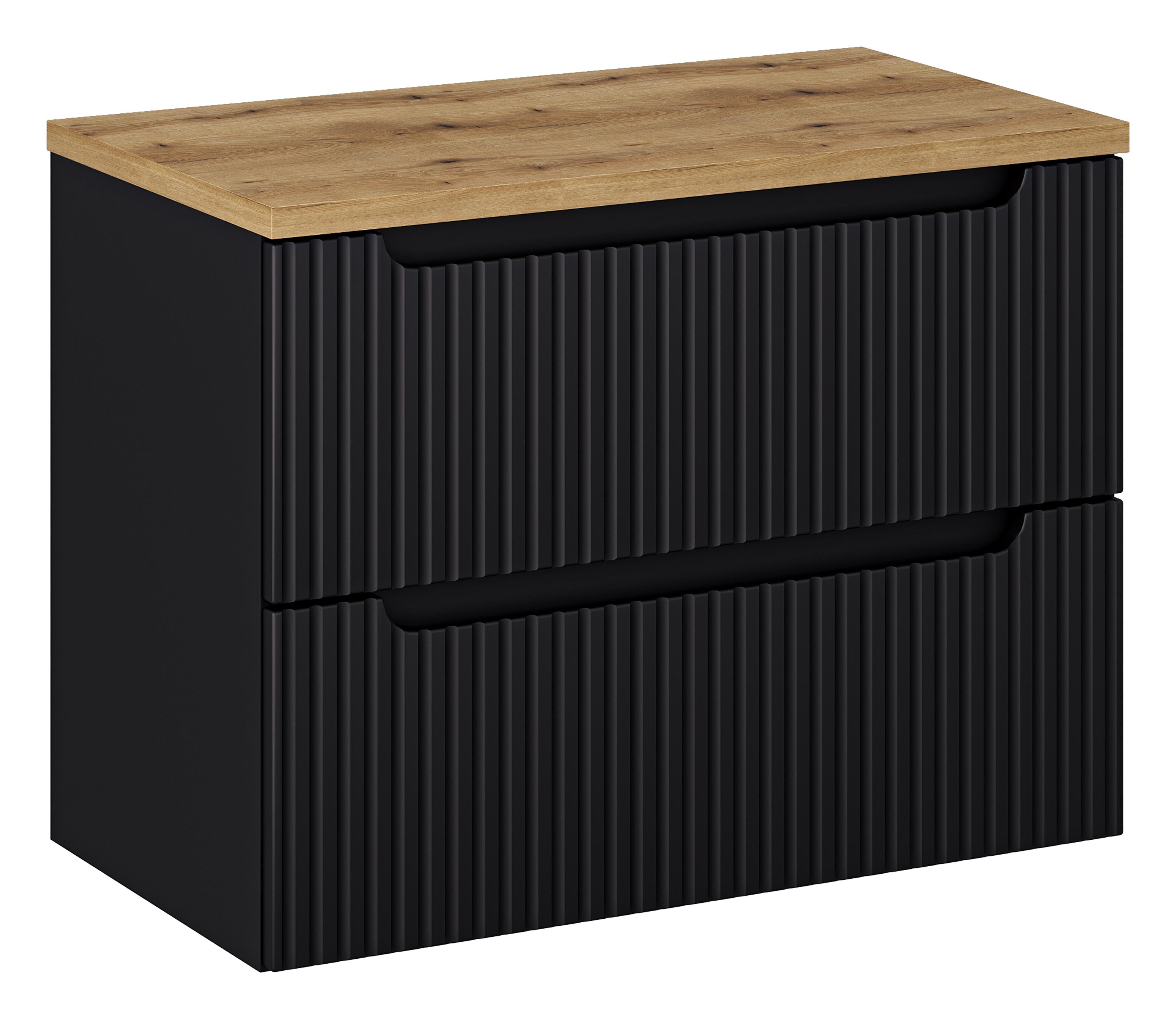 Nova Black 80cm Bathroom Sett with Drawers SET-NOB B OAK UN BEYOND 5 BL