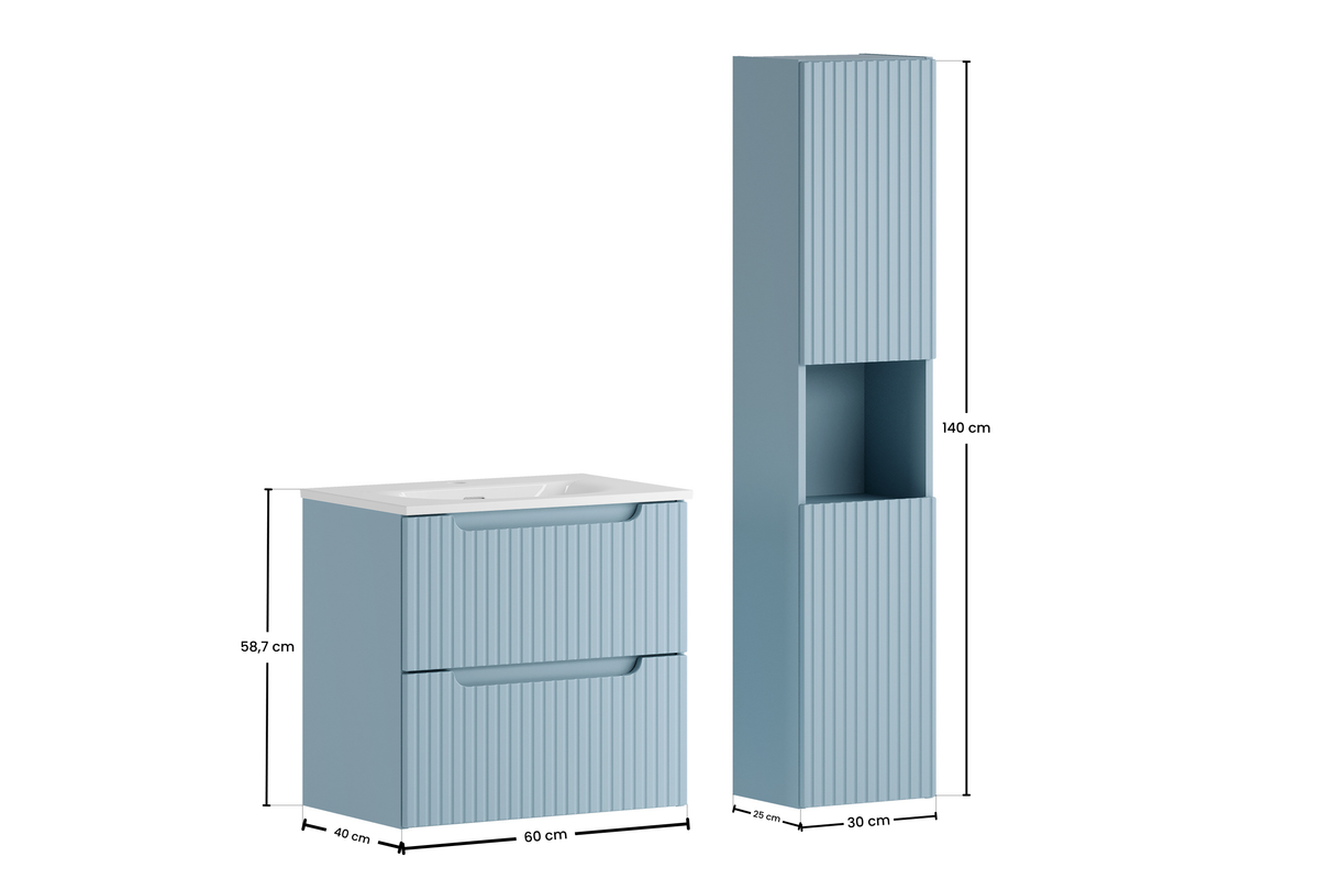 Nova Denim Badmöbel-Set 60 / 100 / 140 cm – Stellen Sie Ihr Bad zusammen